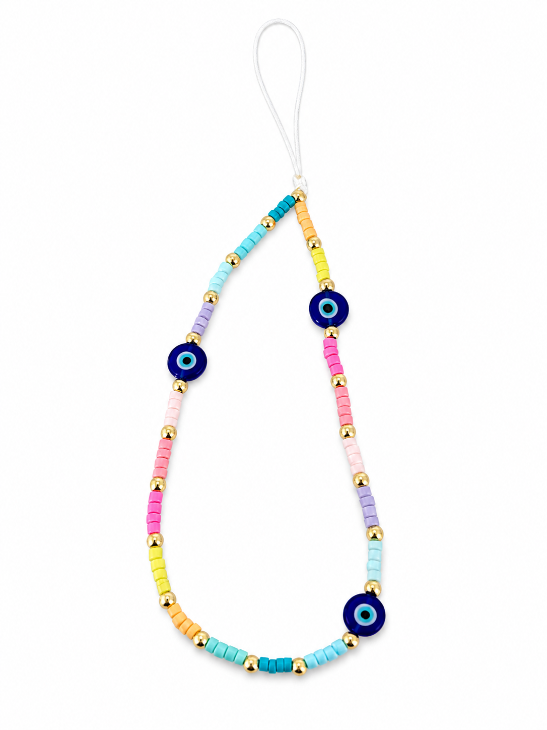 Original Ombré Evil Eye Phone Charm | Handcrafted Beaded Wrist Strap