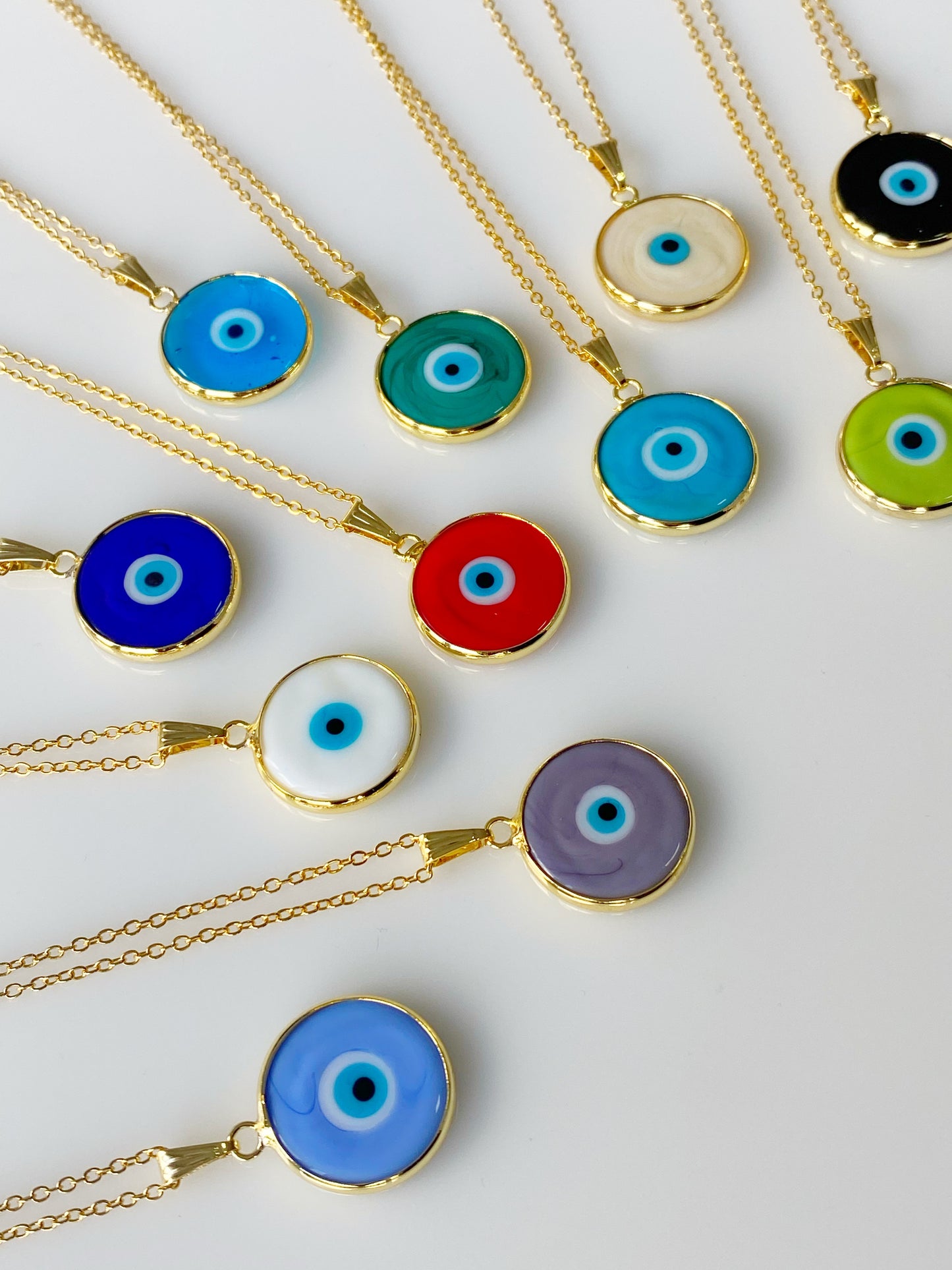 Original Evil Eye Glass Amulet Necklace & FREE Jewelry Box Set