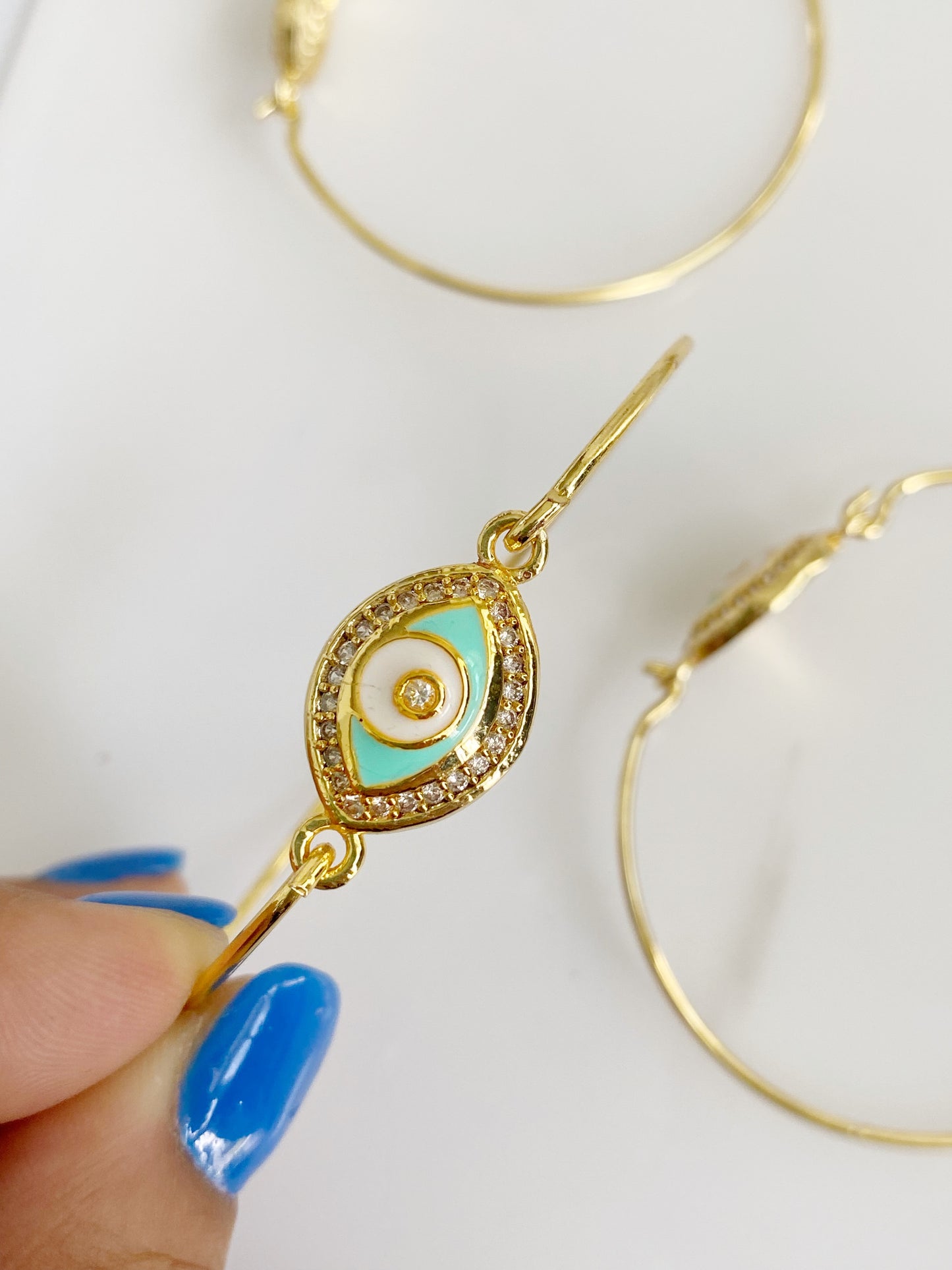 Evil Eye Dainty Crystal Bangle