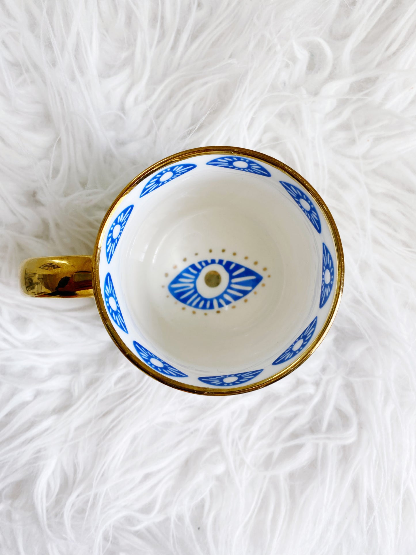 Evil Eye Golden Mug & Dessert Plate