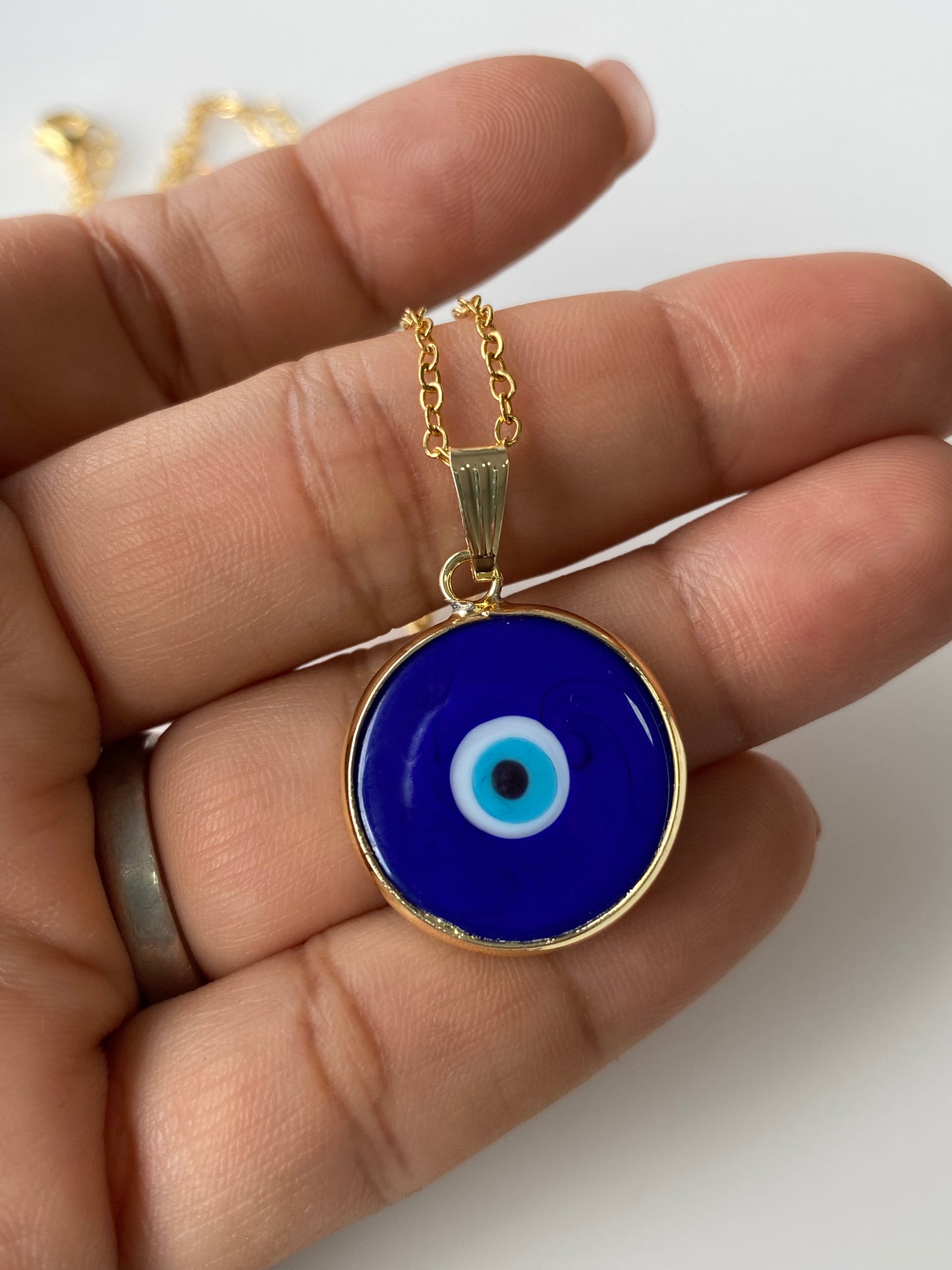 Original Evil Eye Glass Amulet Necklace & FREE Jewelry Box Set