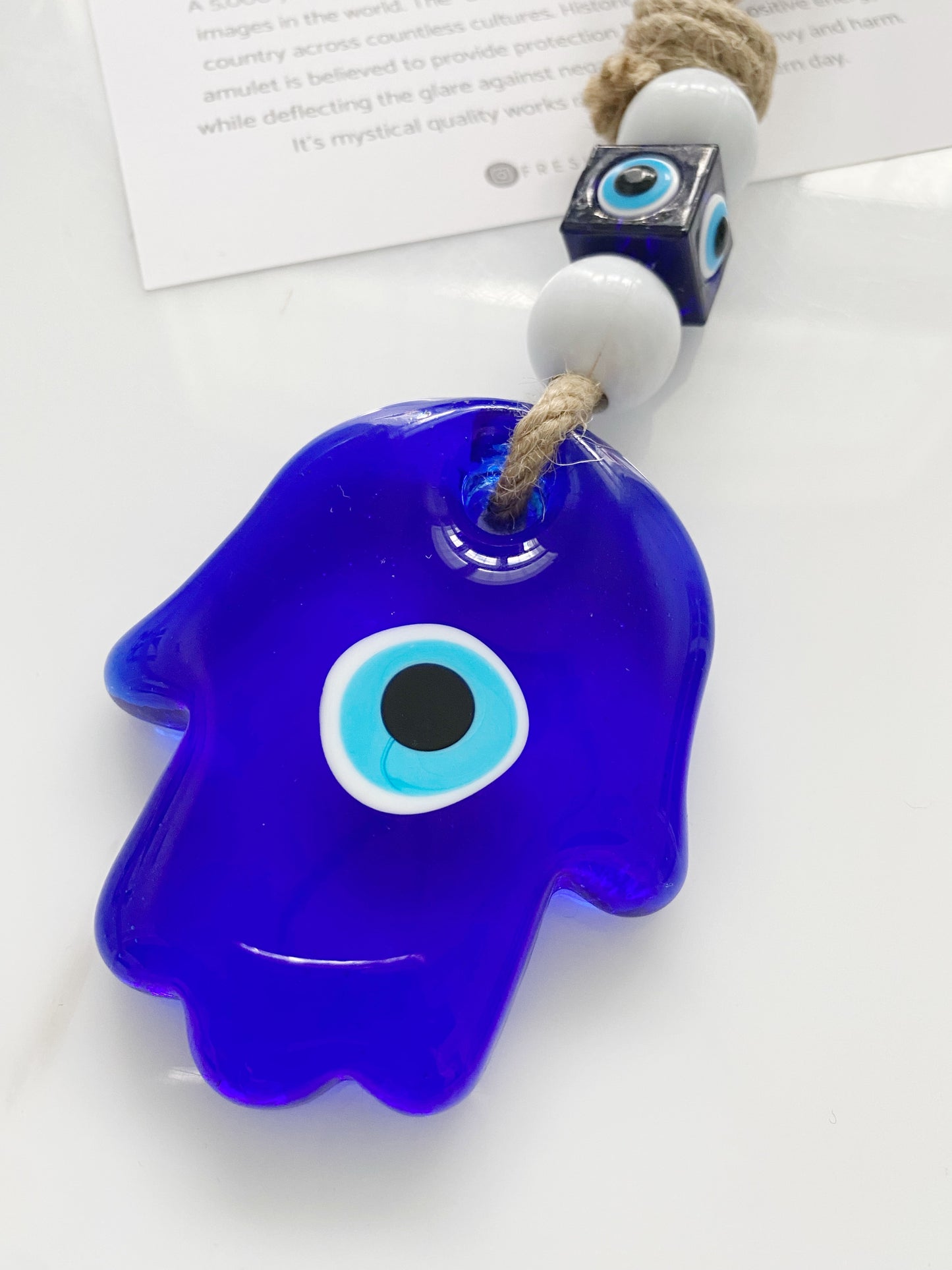 Evil Eye Hamsa Glass Amulet Wall Decor