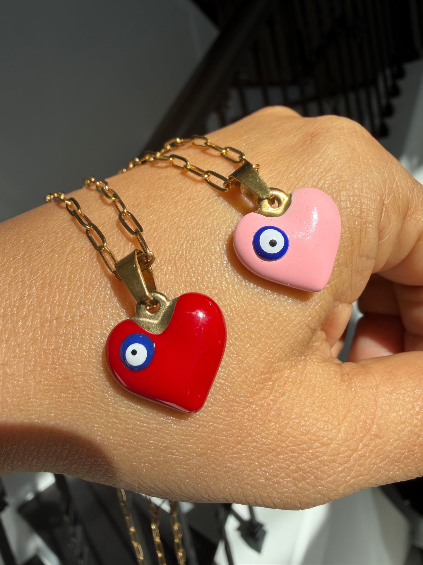 The Modern Heart Evil Eye Necklace