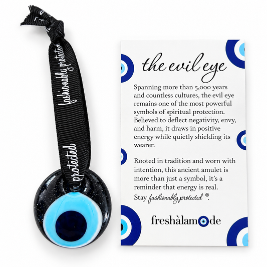 Black Evil Eye Glass Amulet Charm
