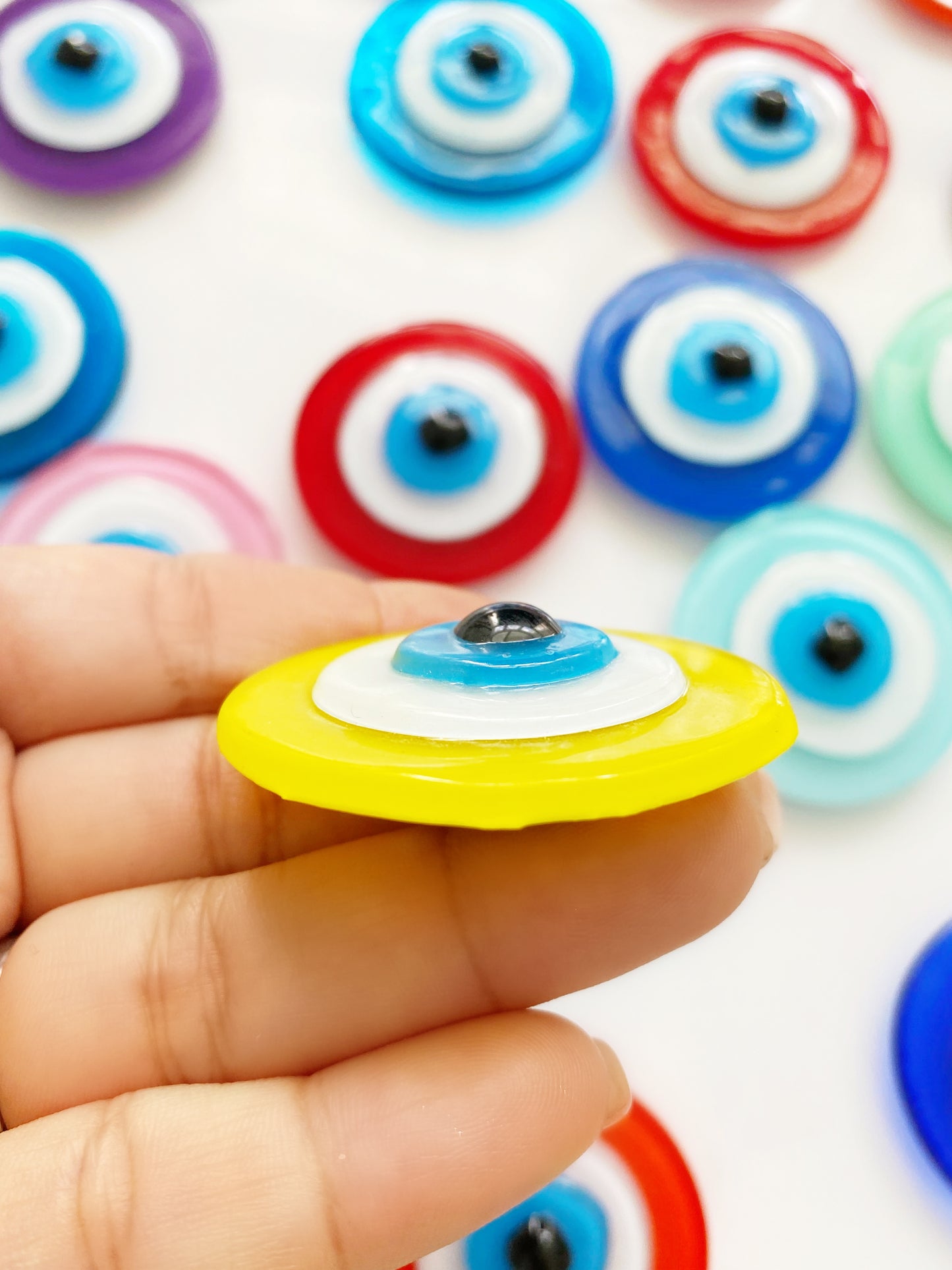 Evil Eye 3D Colored Glass Amulet Magnet