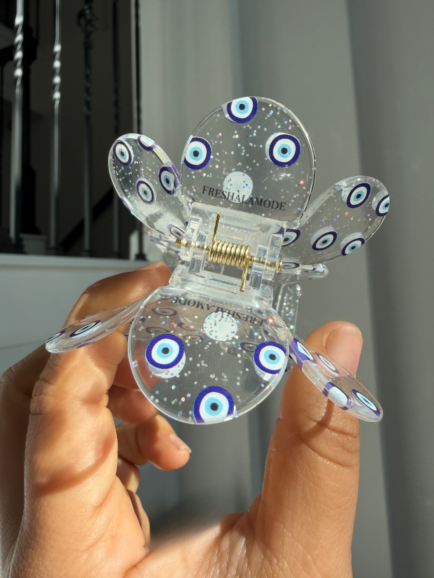 NEW! Evil Eye Floral Hair Claw Clip