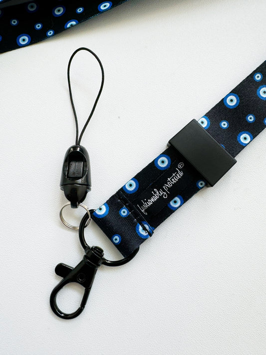 Evil Eye Lanyard ID Tag Keychain Phone Holder
