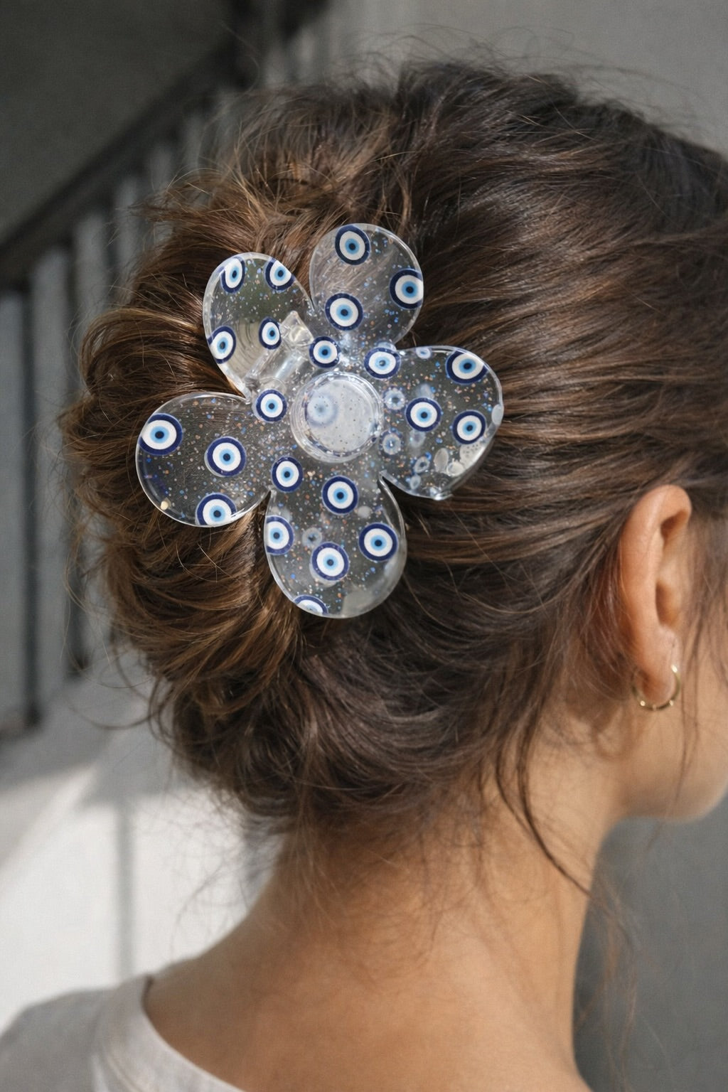 NEW! Evil Eye Floral Hair Claw Clip