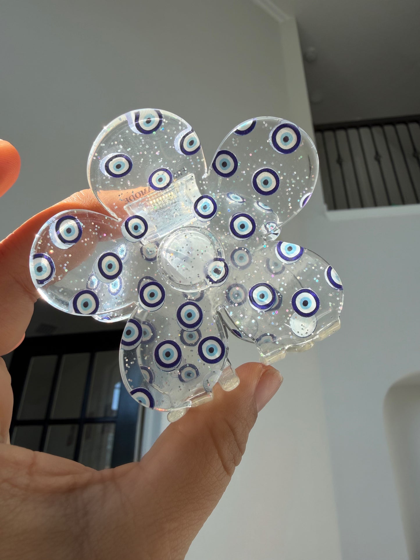 NEW! Evil Eye Floral Hair Claw Clip