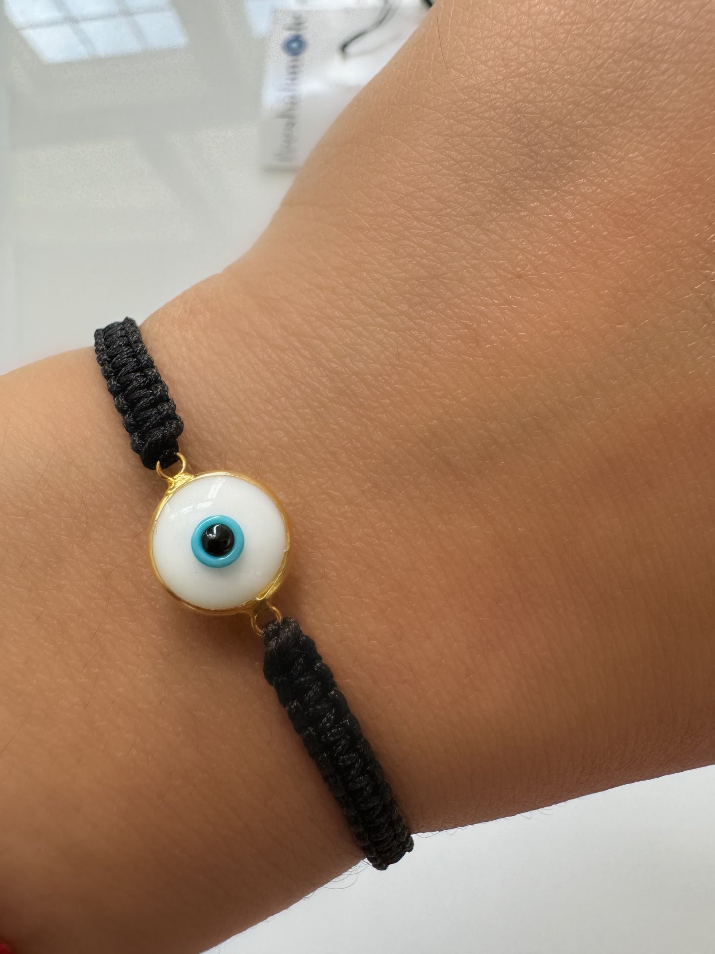 Evil Eye Glass Adjustable Woven Bracelet UNISEX