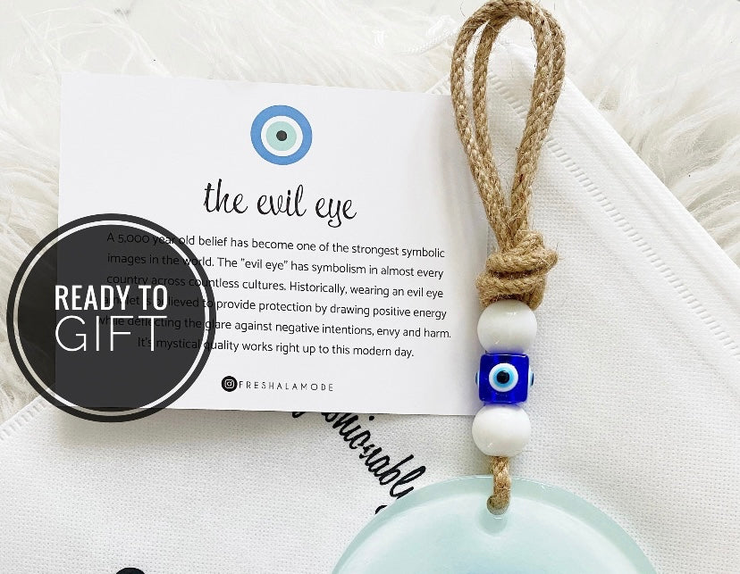 ORIGINAL XL Evil Eye Glass Amulet with Dustbag