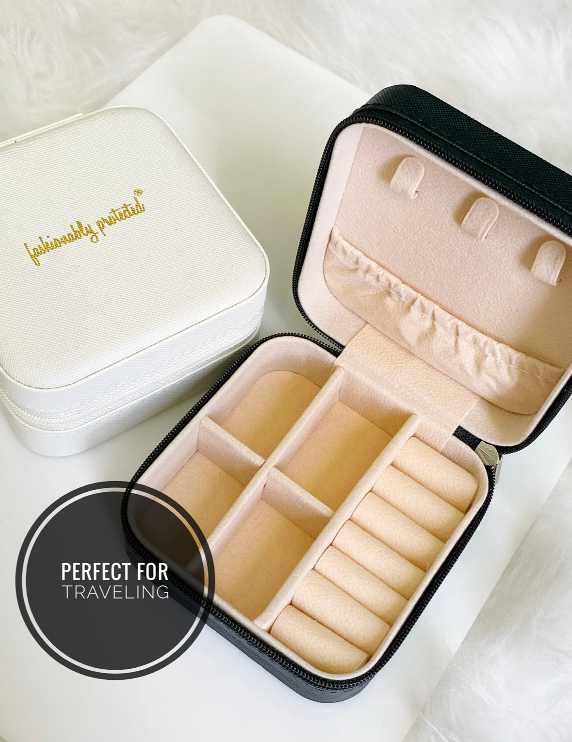 Golden Glass Brass Evil Eye Necklace with GIFT travel FP case