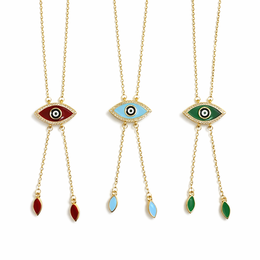 Aura Evil Eye Drop Necklace