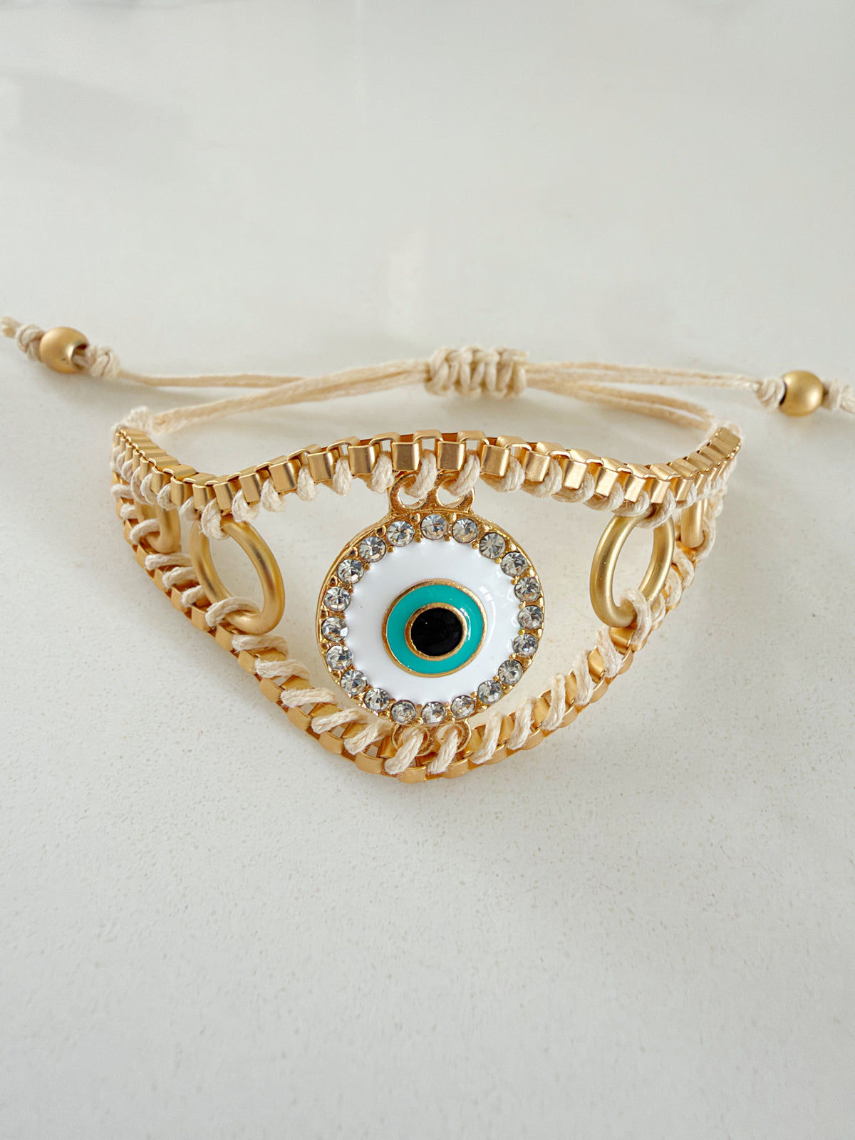 Statement Evil Eye Bracelet Ivory
