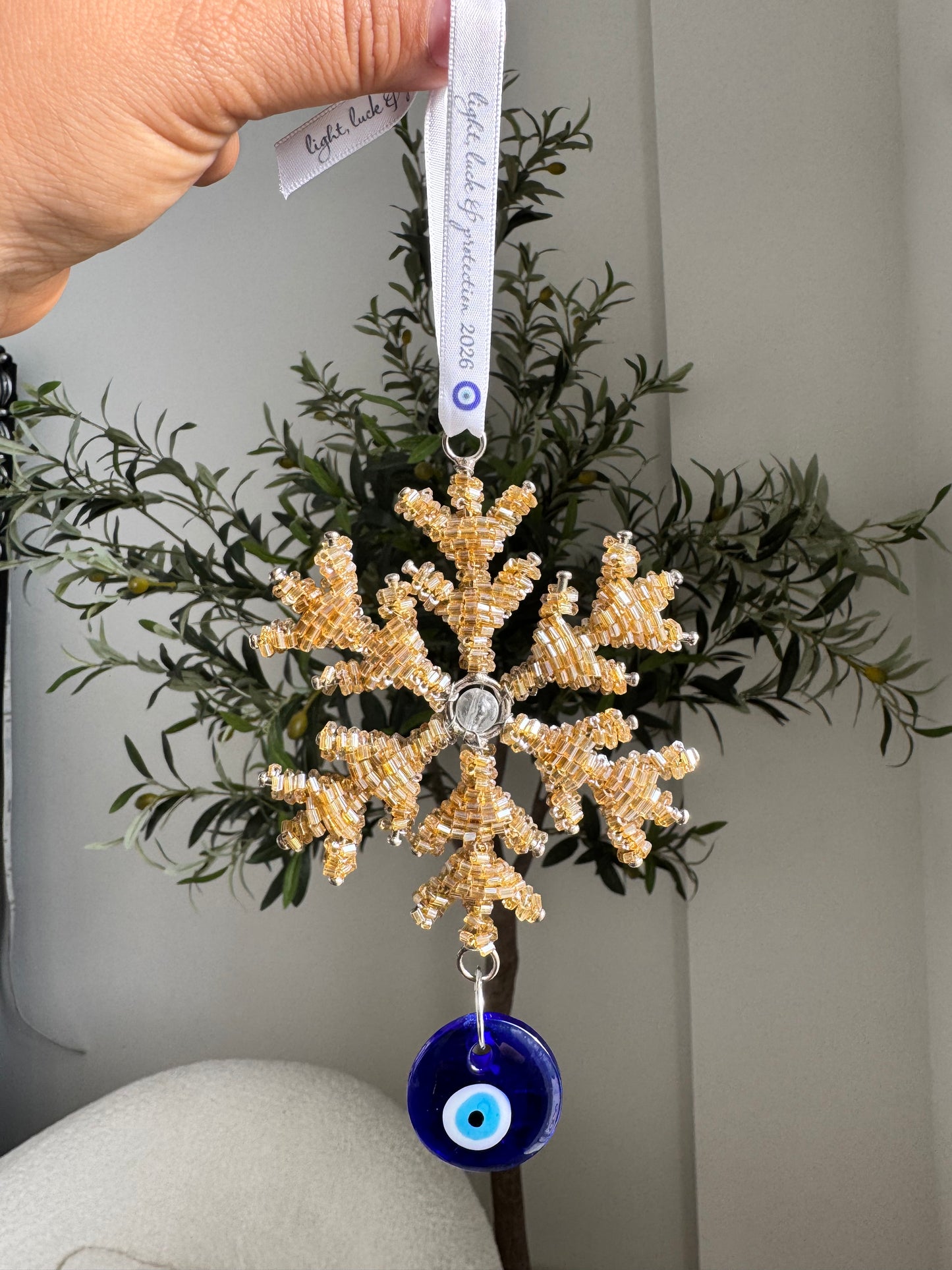 SPECIAL PRICE NEW YEAR 2026 Evil Eye Beaded Snowflake Hanging