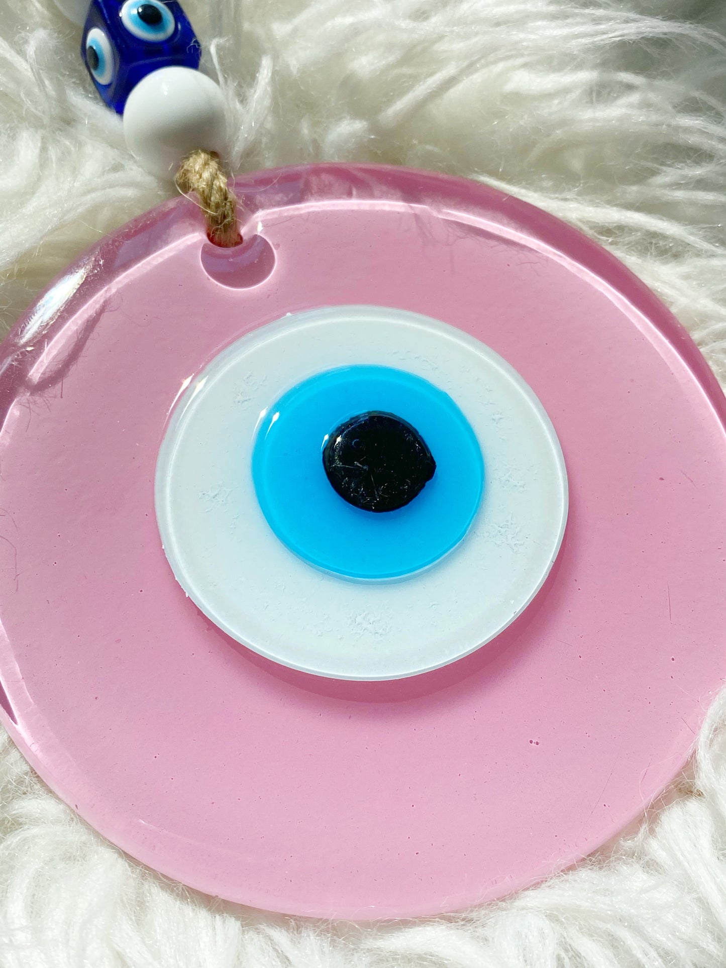 XL PINK Evil Eye Glass Amulet