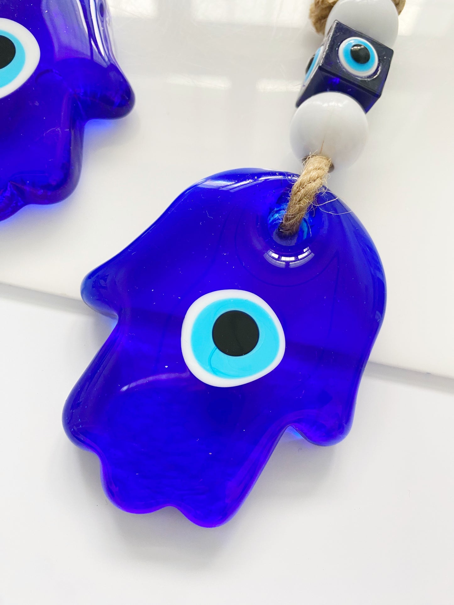 Evil Eye Hamsa Glass Amulet Wall Decor