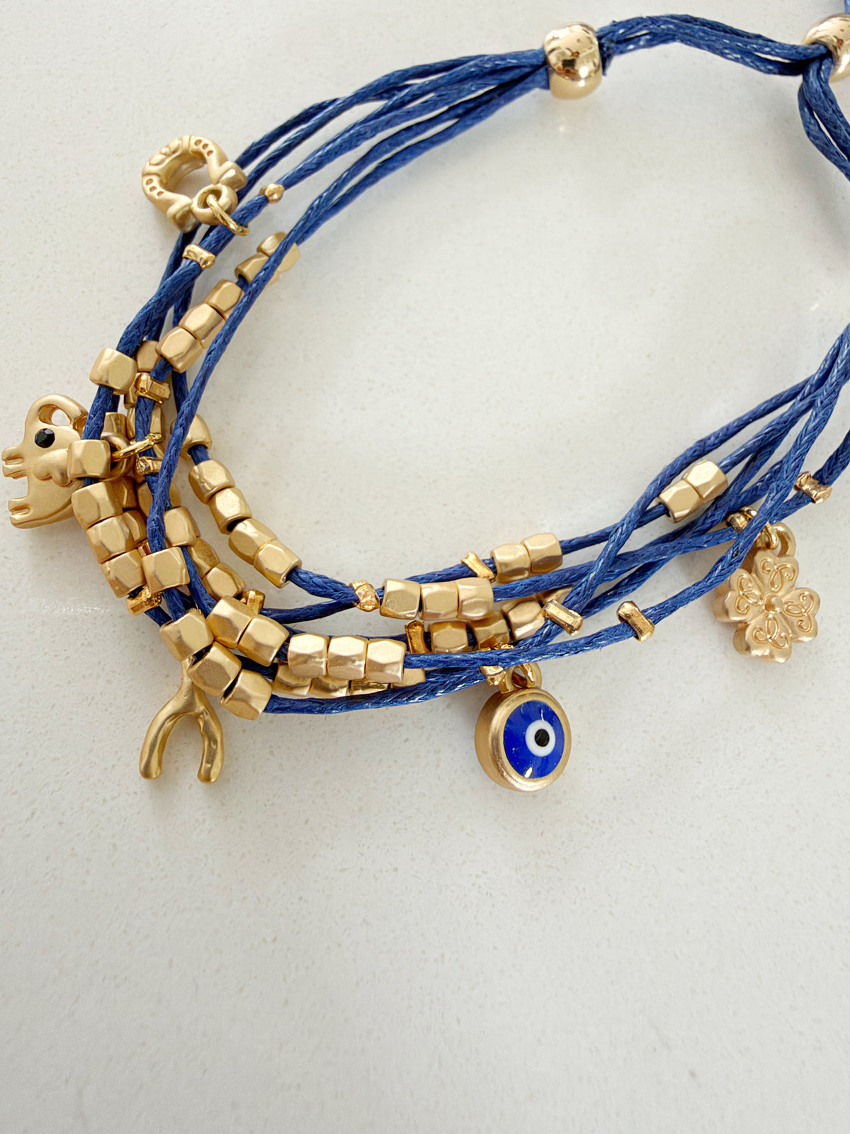 Lucky Evil Eye Protection Charm Bracelet Cobalt