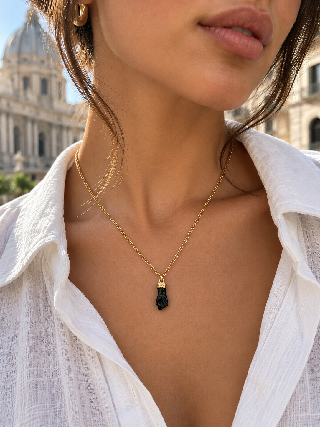 Italian Figa Hand Protection Necklace 🇮🇹🖤