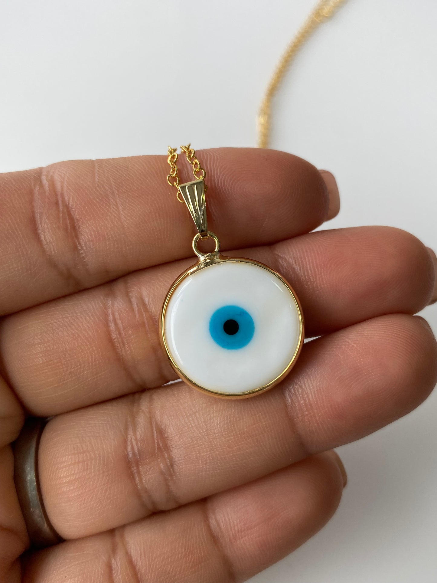 Original Evil Eye Glass Amulet Necklace & FREE Jewelry Box Set