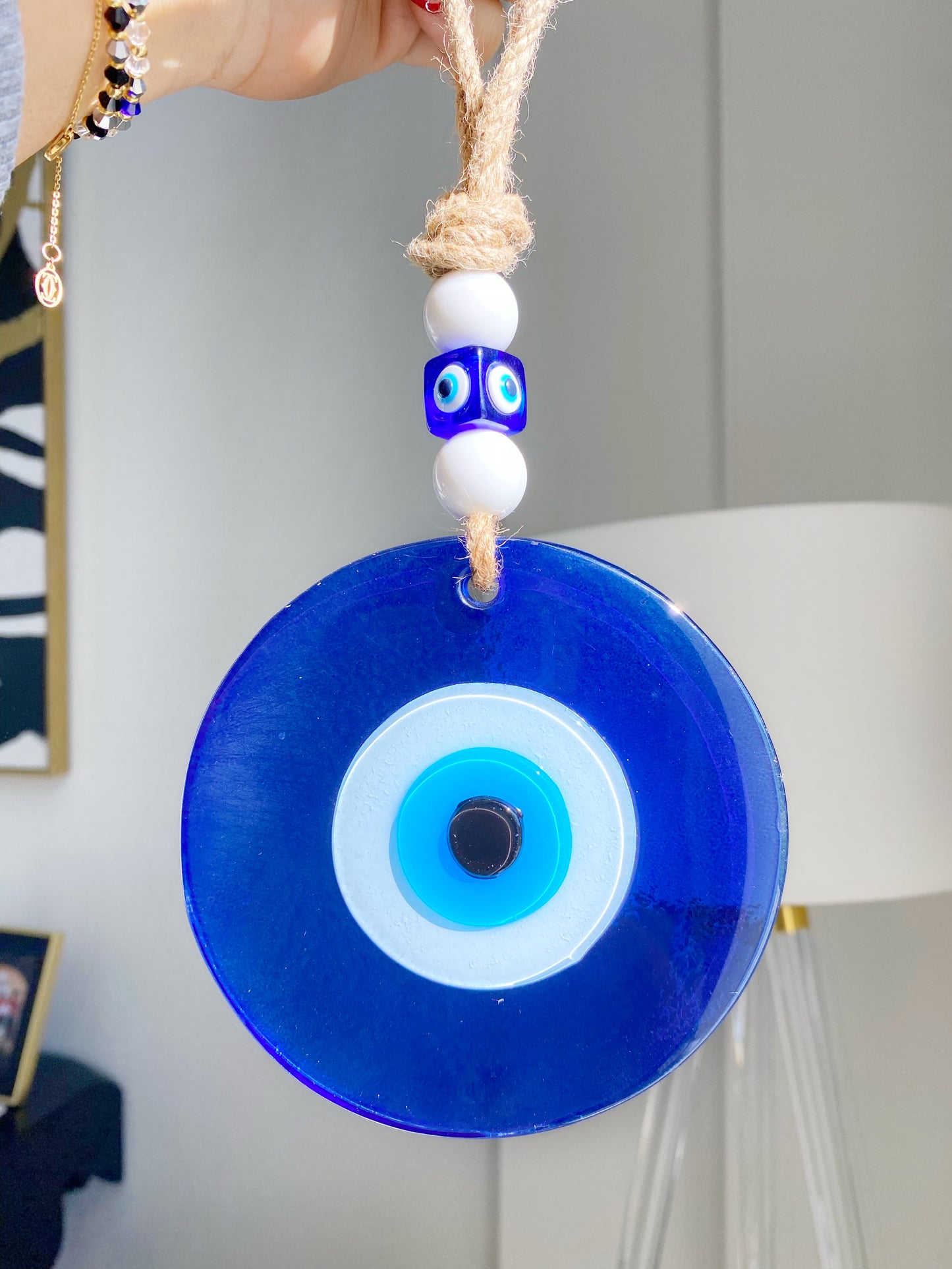 ORIGINAL XL Evil Eye Glass Amulet with Dustbag