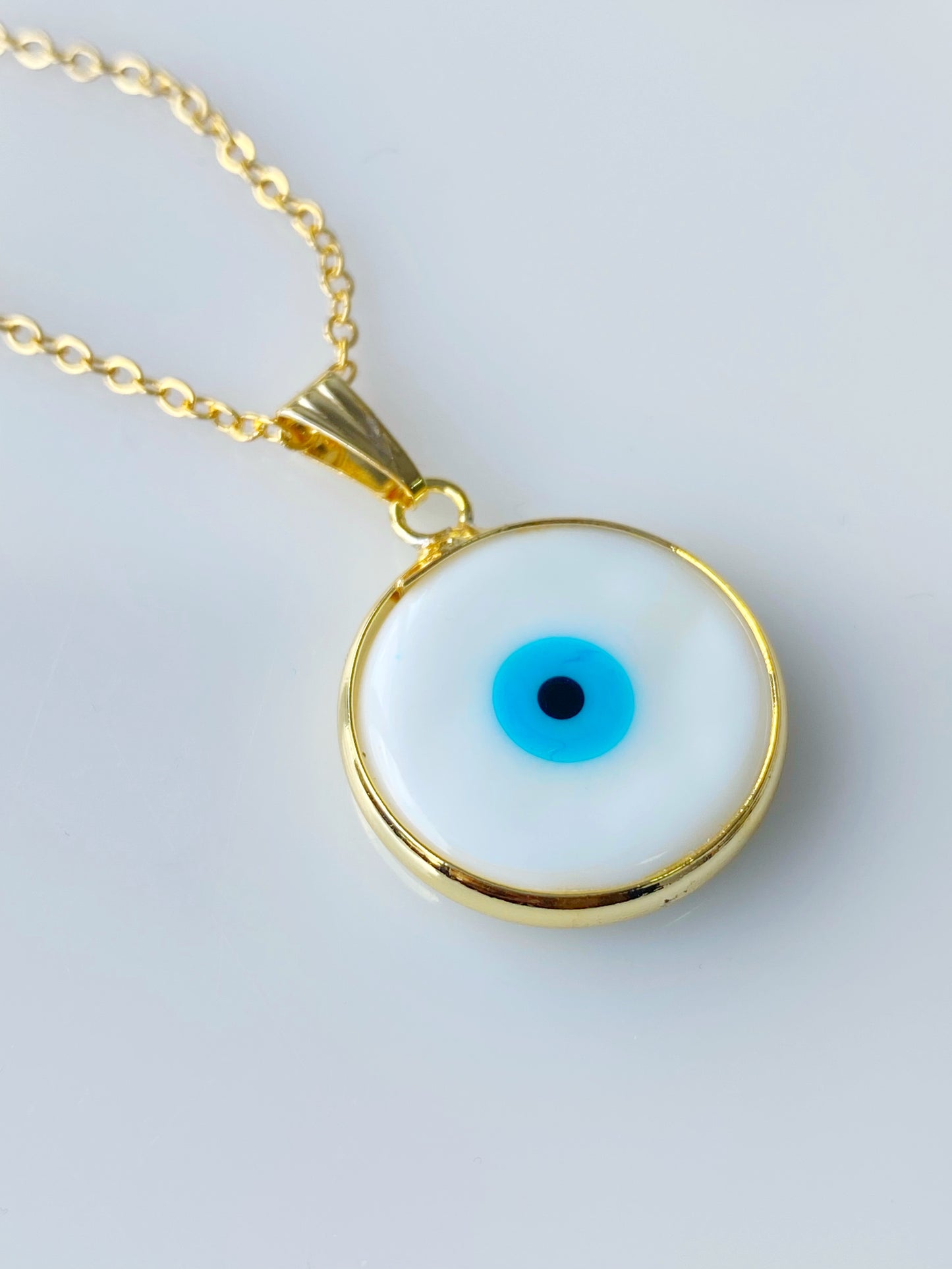 Original Evil Eye Glass Amulet Necklace & FREE Jewelry Box Set