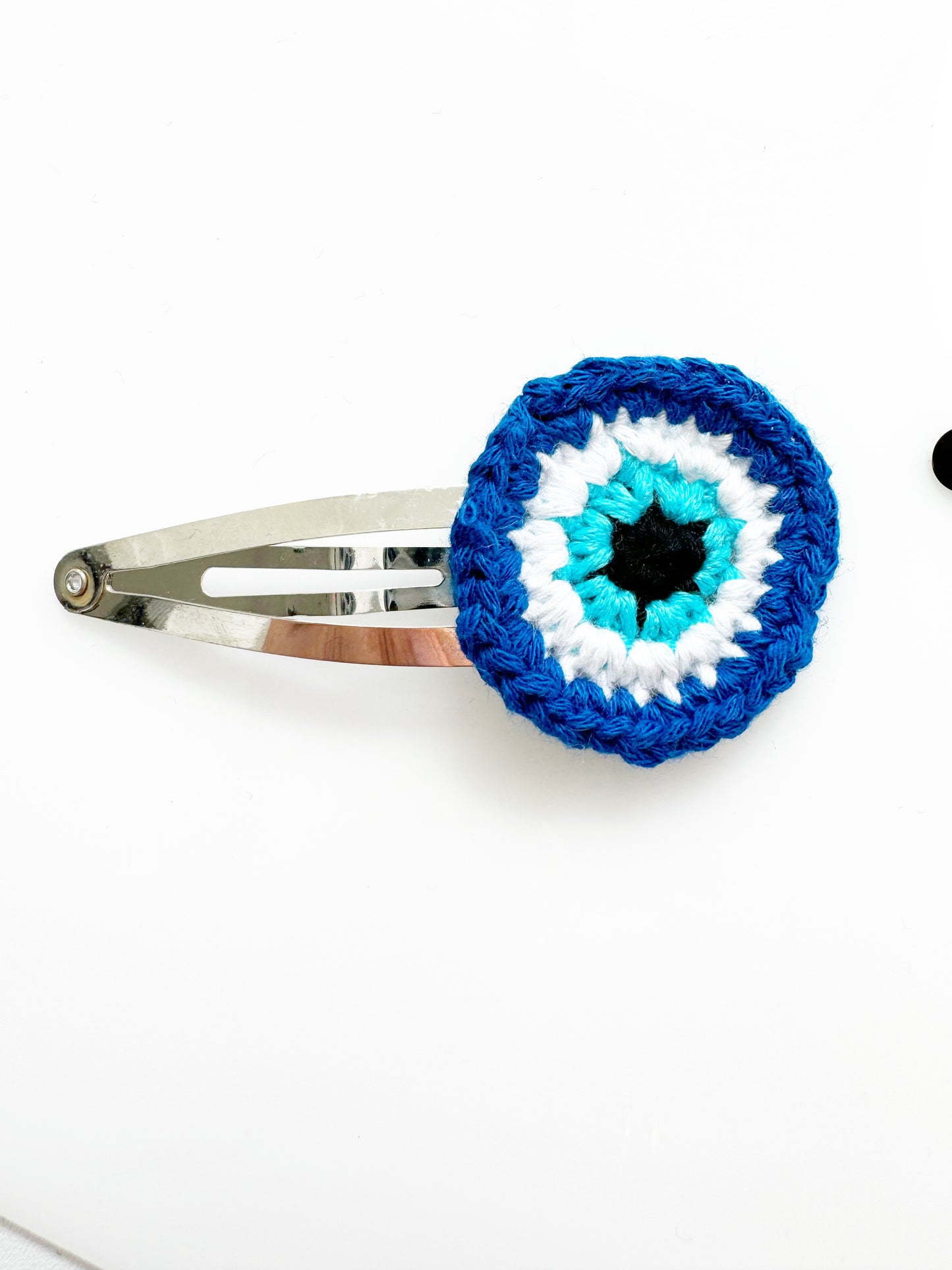 Evil Eye Crochet Knitted Hair Snap Clips Set