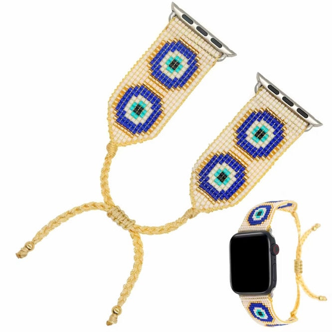 Riviera Evil Eye Miyuki Beaded Watch Strap