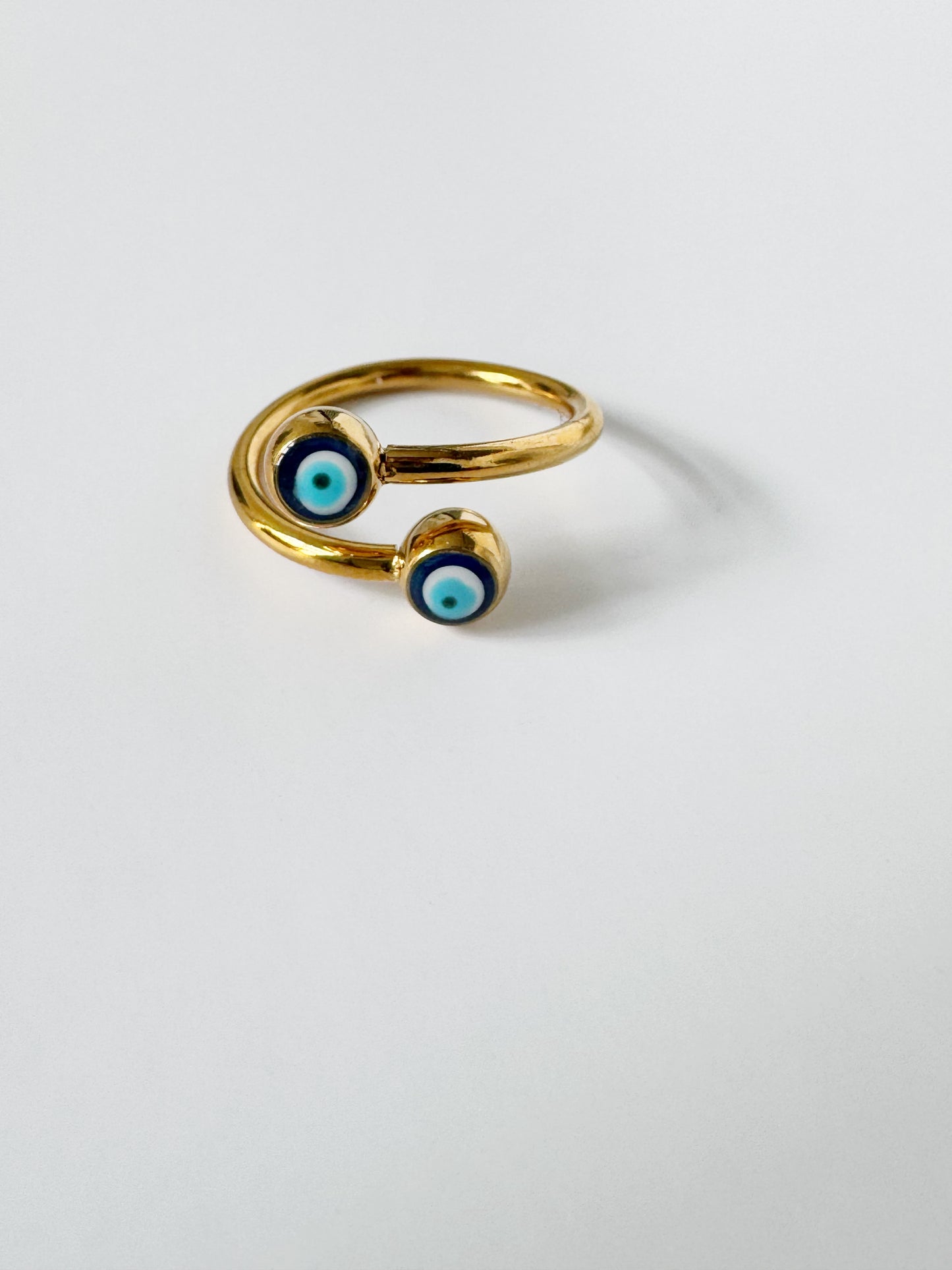 Evil Eye Wrapped Ring Adjustable