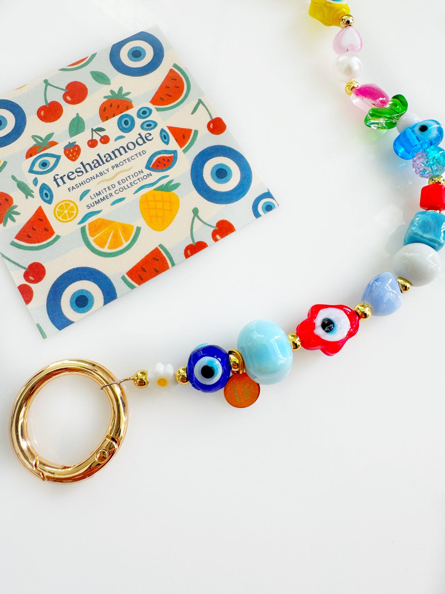 Summer Purse Charm – Luxurious Glass Evil Eye & Hamsa Edition