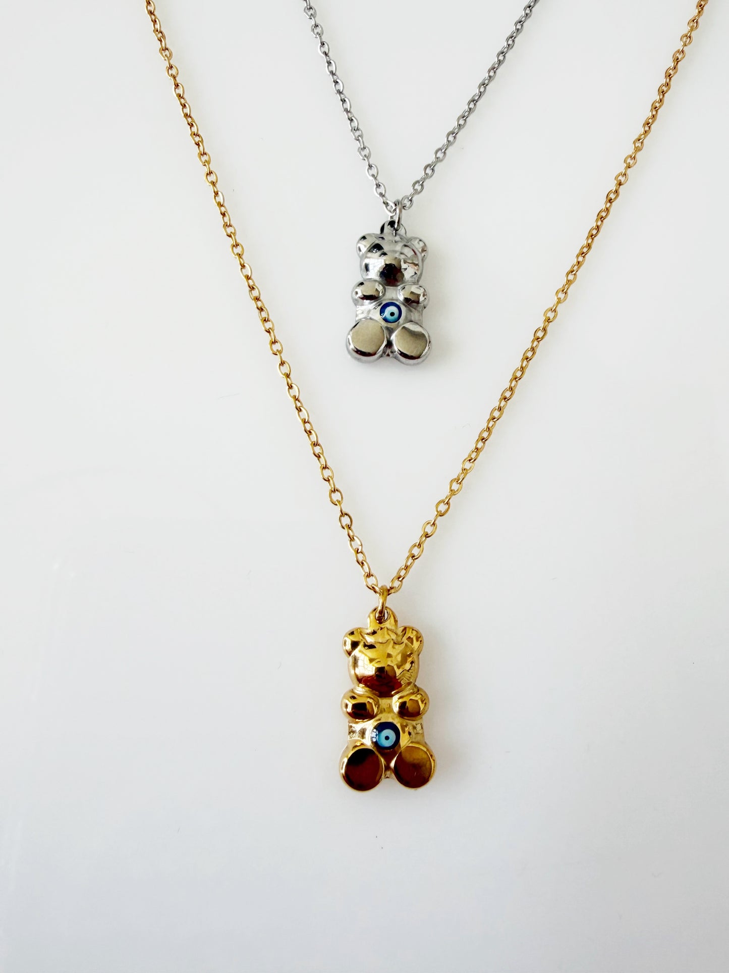 Evil Eye Bear Charm Necklace Custom Design