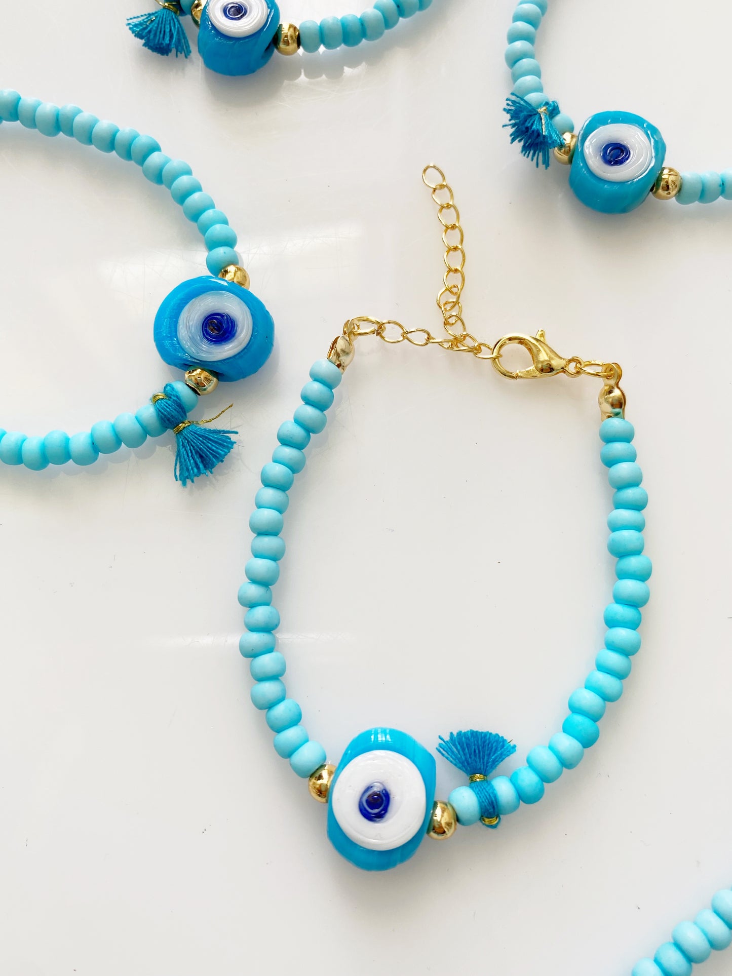 Evil Eye Ceramic Bosphorus Beaded Tassel Bracelet