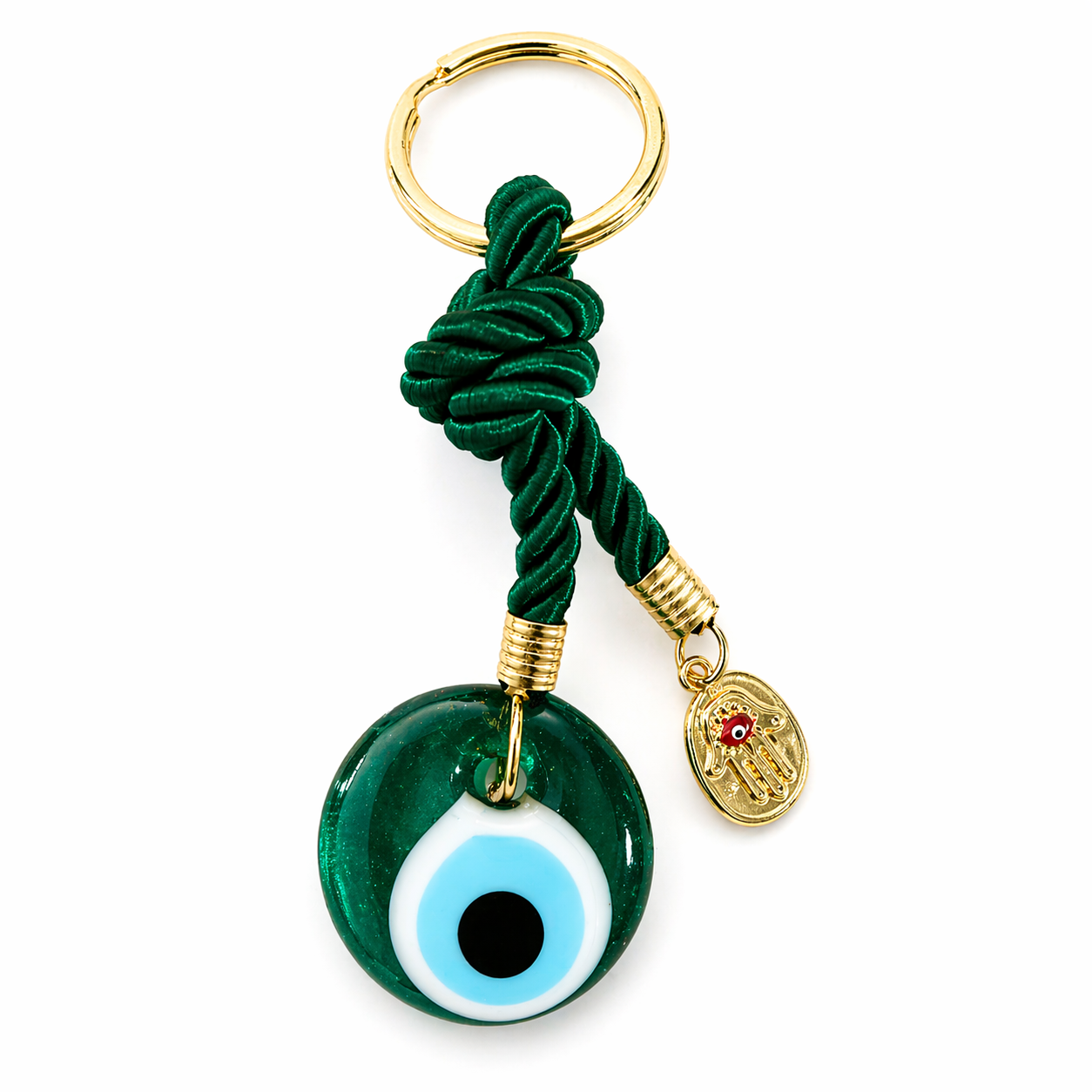 Evil Eye Roped Glass Purse Charm