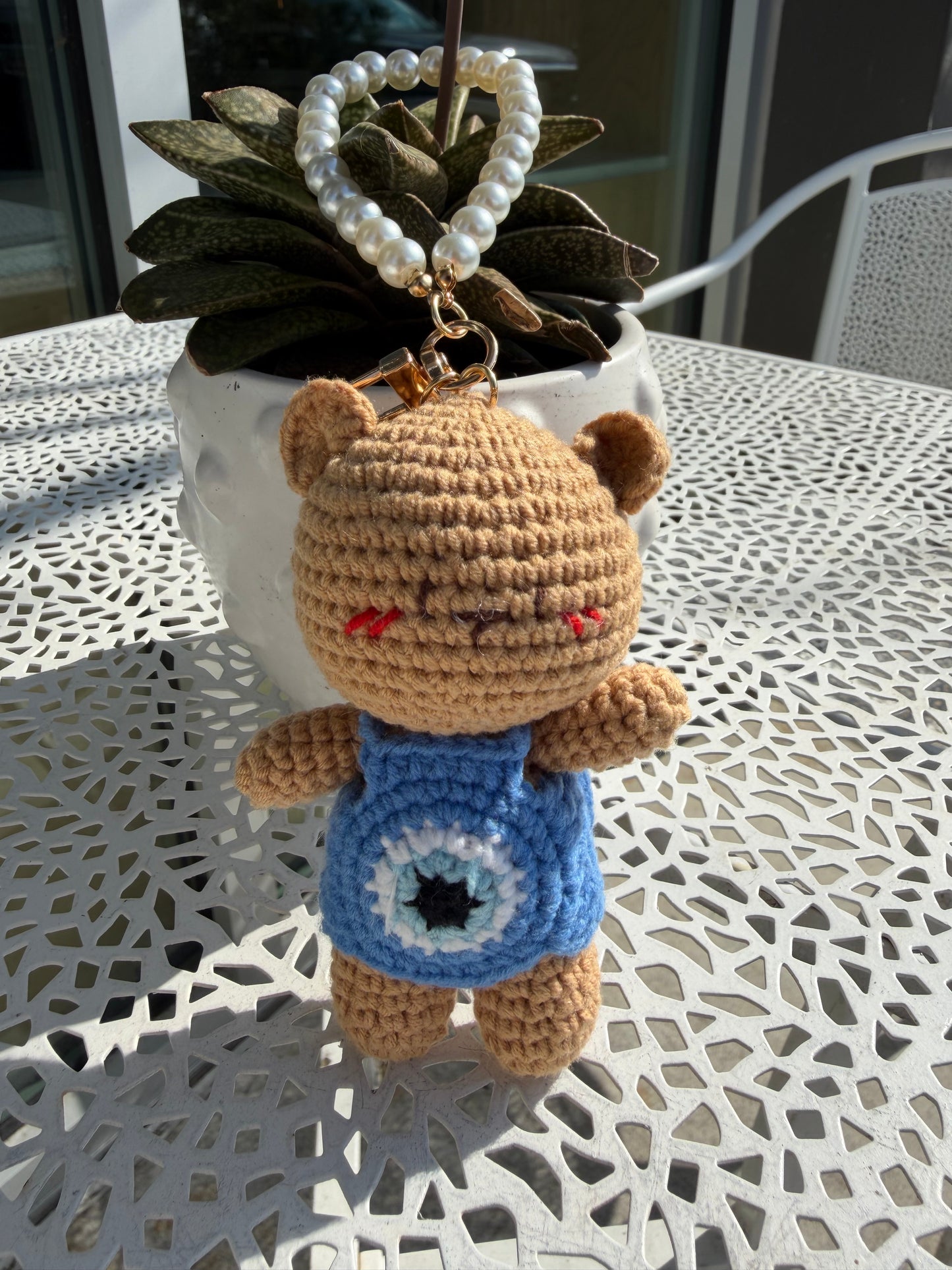 Evil Eye Crochet Bear Bag Charm Clip & Giftbag