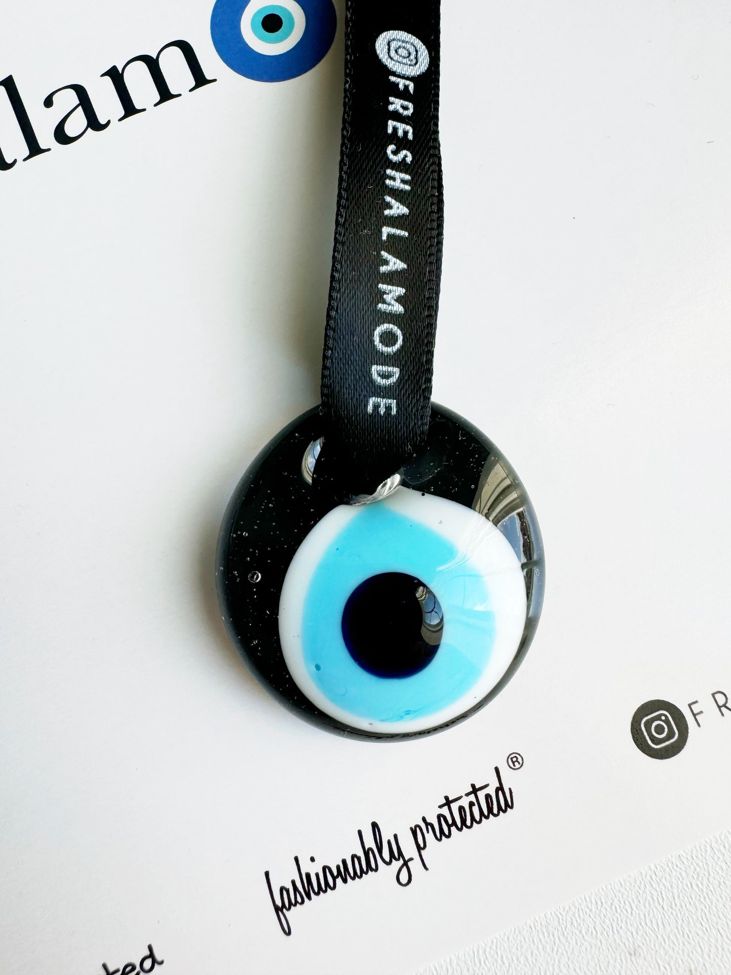 RARE Black Evil Eye Glass Amulet