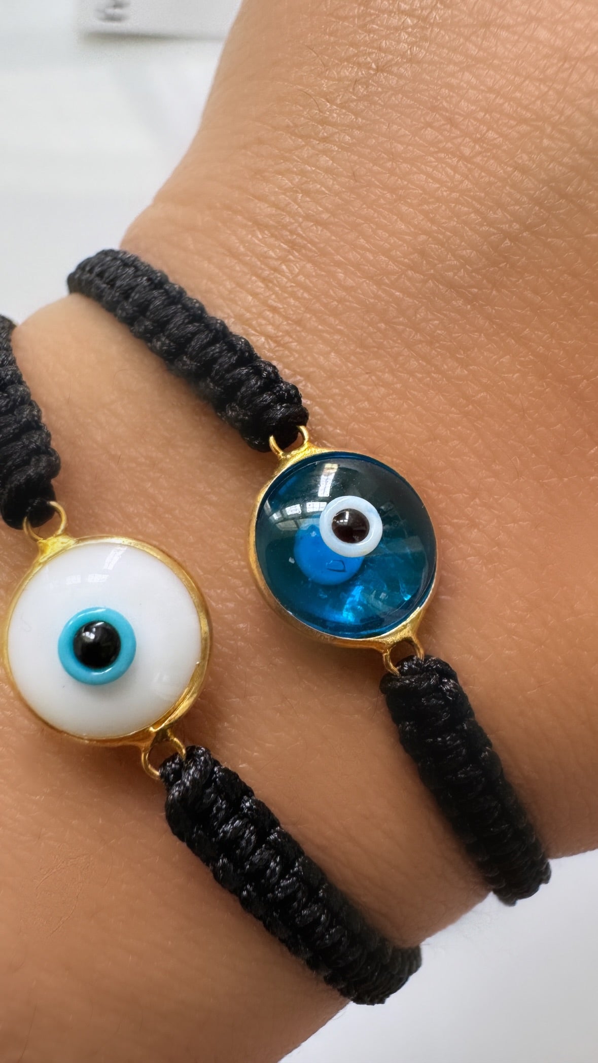 Evil Eye Glass Adjustable Woven Bracelet UNISEX