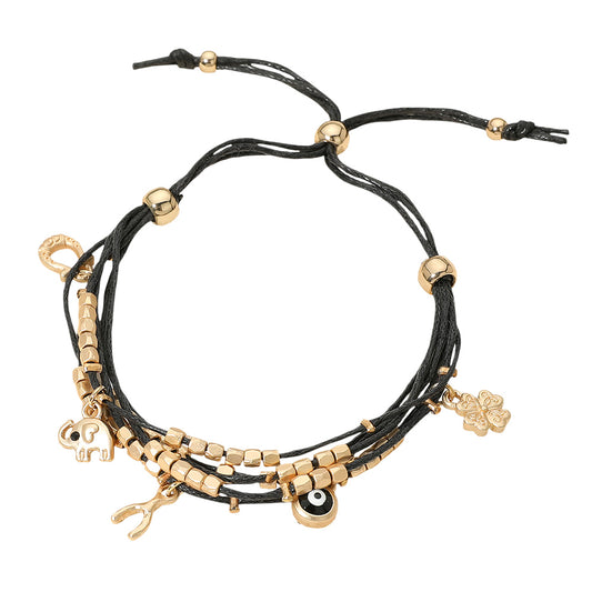 Lucky Evil Eye Charm Bracelet Onyx