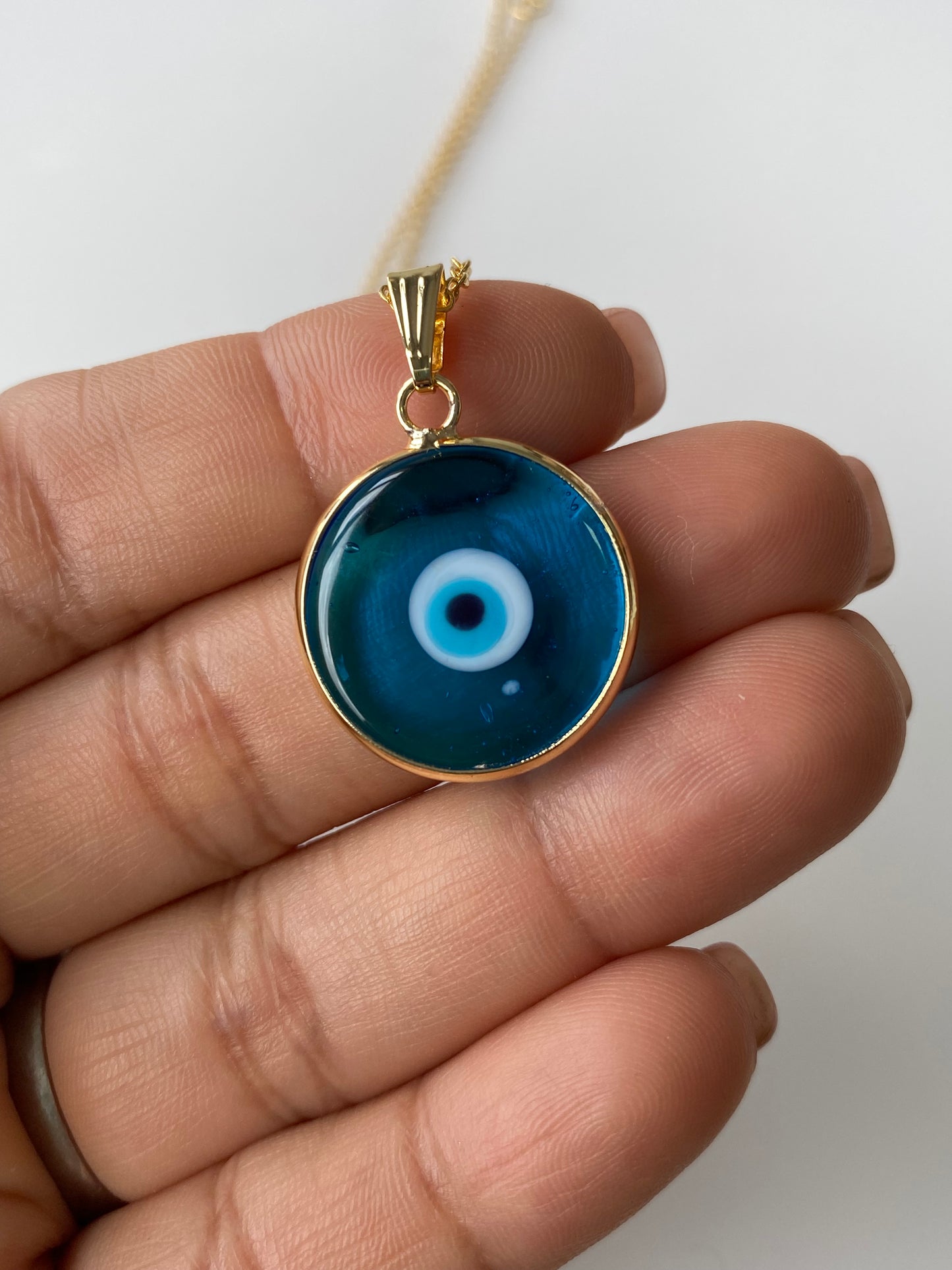 Original Evil Eye Glass Amulet Necklace & FREE Jewelry Box Set