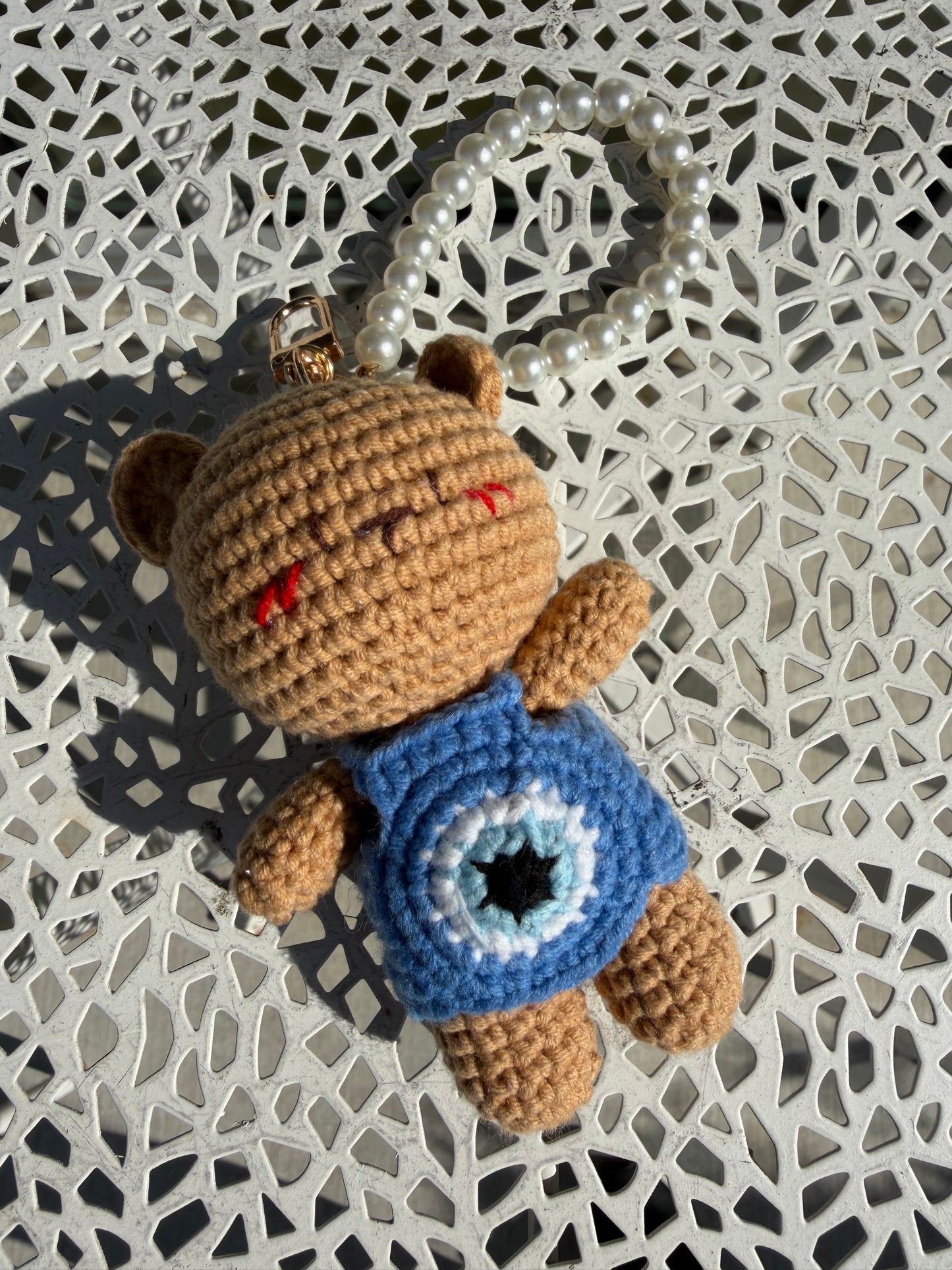 Evil Eye Crochet Bear Bag Charm Clip & Giftbag