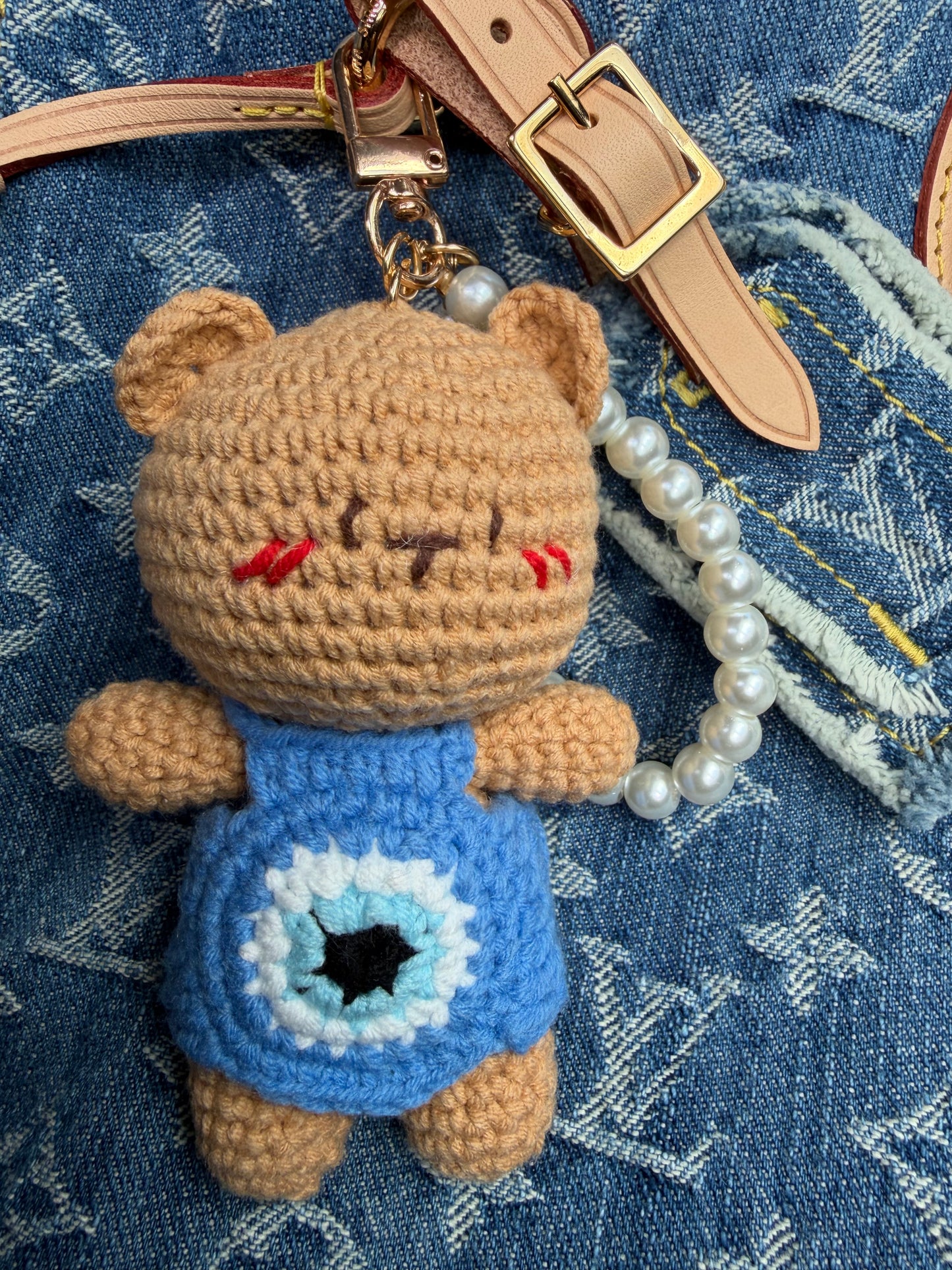 Evil Eye Crochet Bear Bag Charm Clip & Giftbag