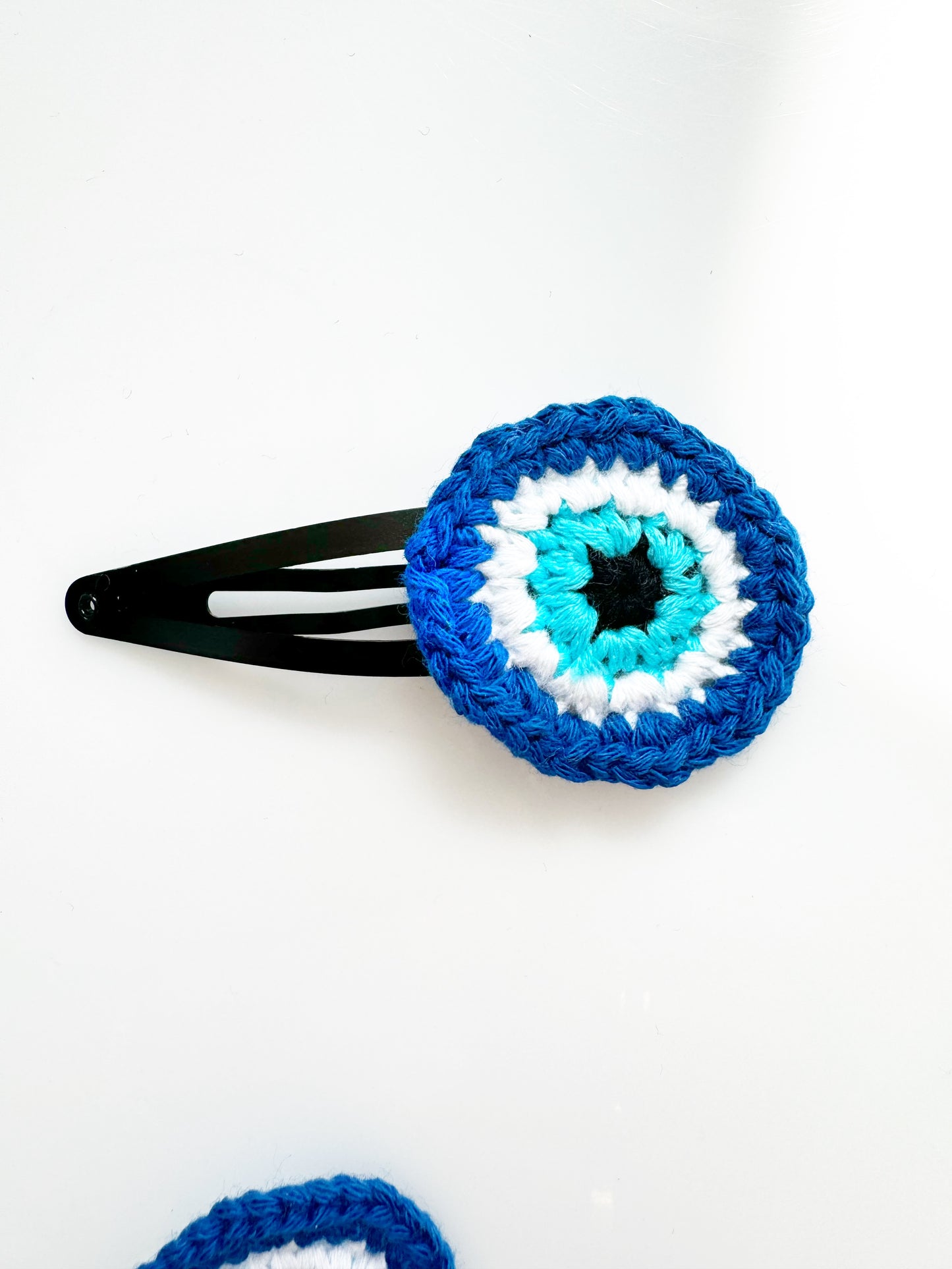 Evil Eye Crochet Knitted Hair Snap Clips Set