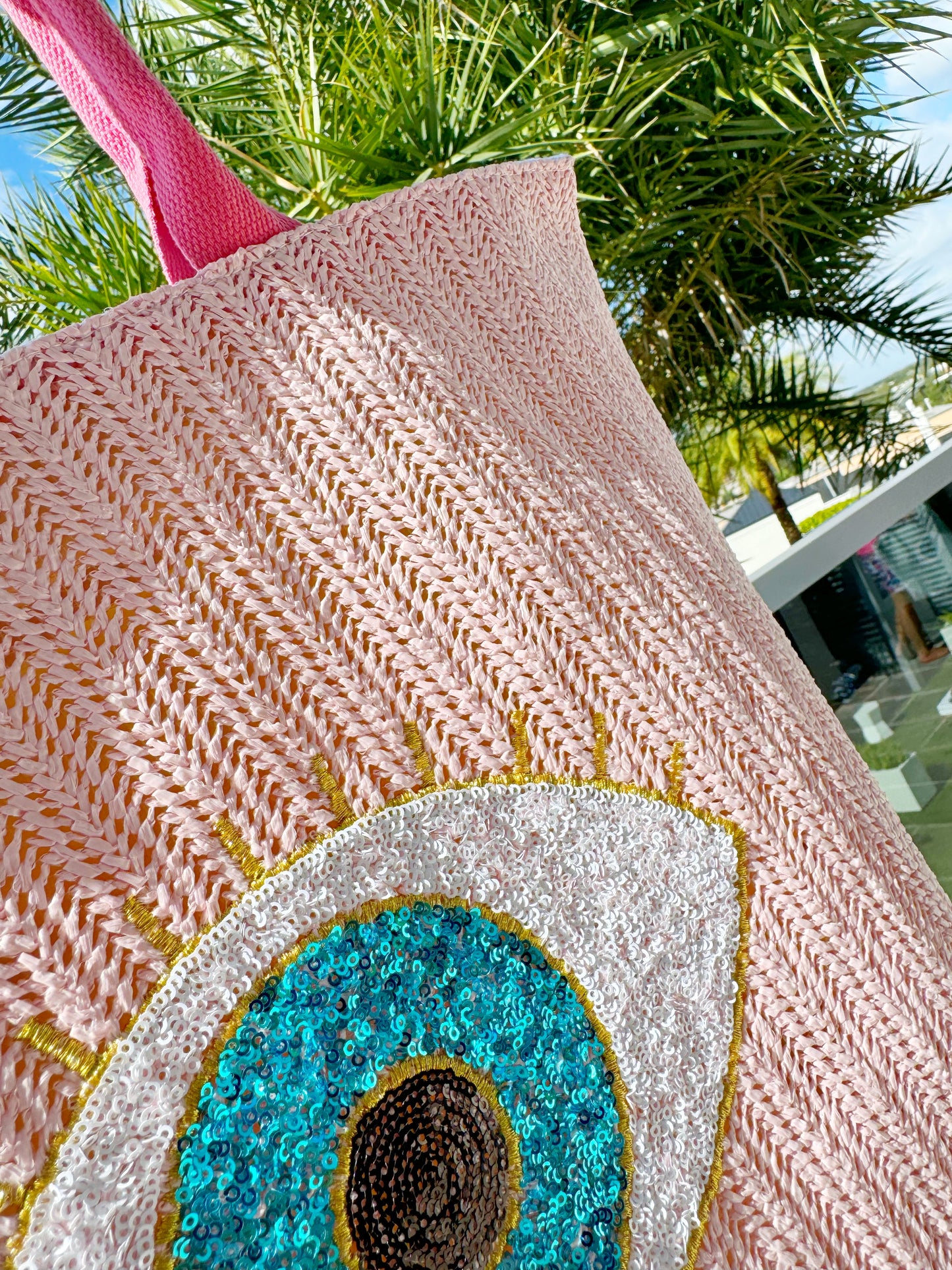 Pastel Evil Eye Sequin Tote