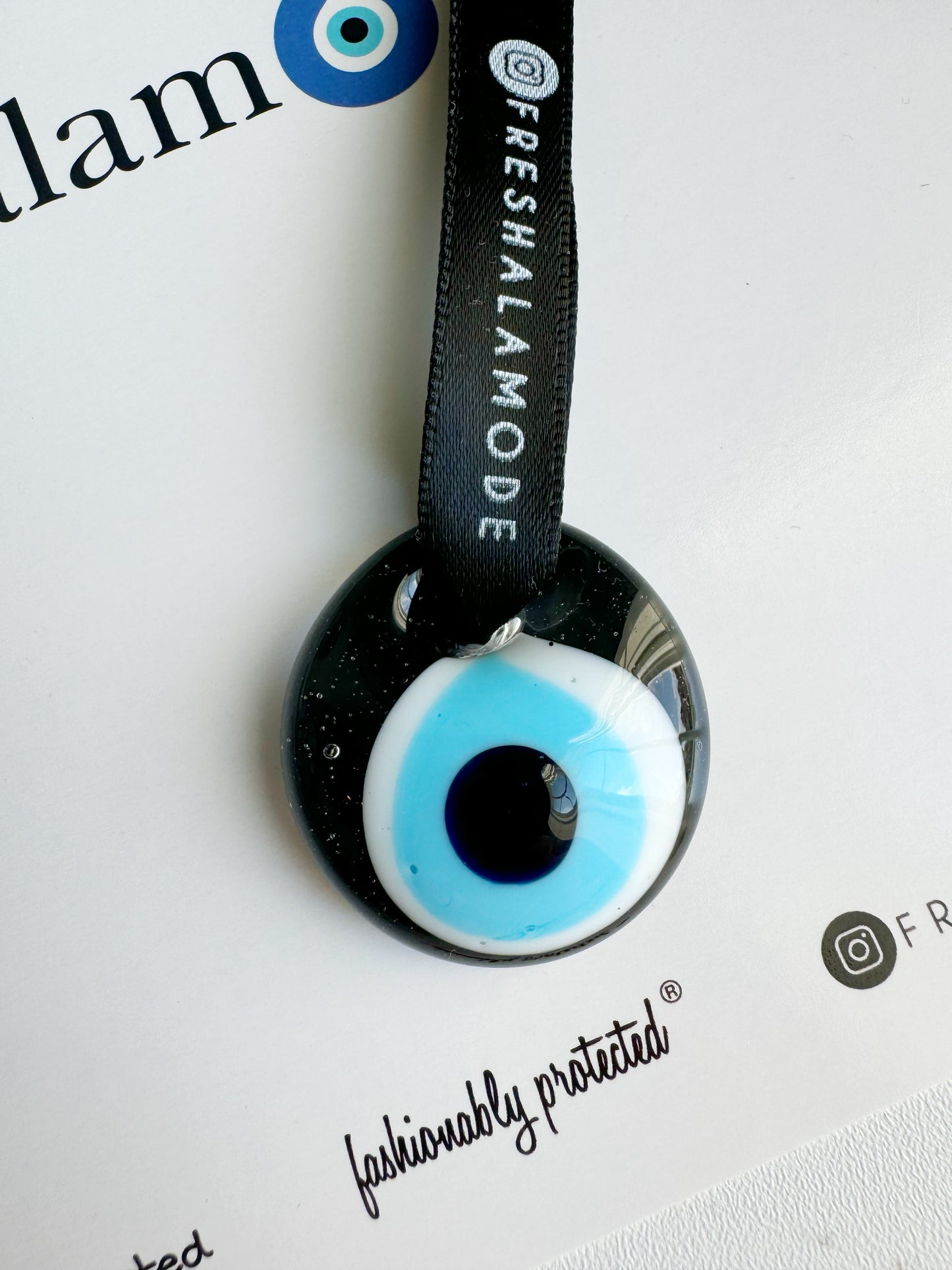 RARE Black Evil Eye Glass Amulet