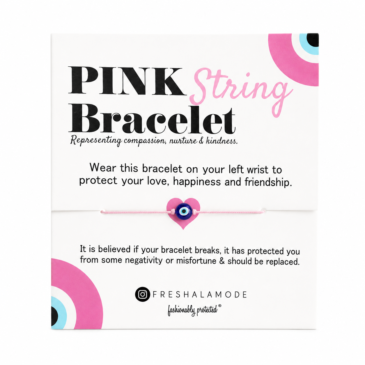 Evil Eye Pink String Adjustable Protection Bracelet Gift