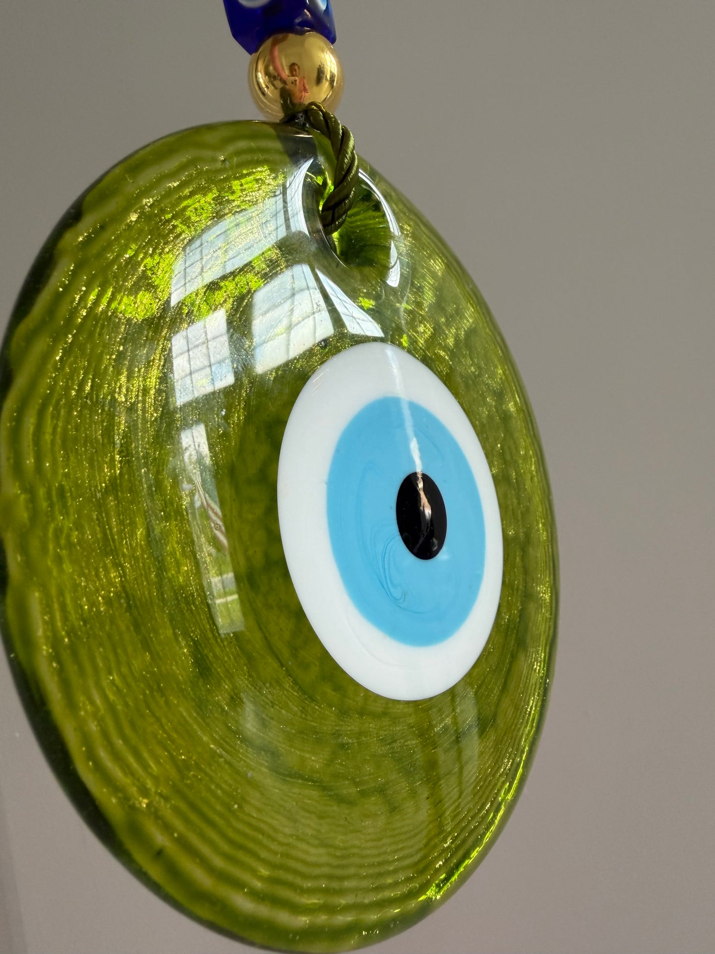 Spring Green Evil Eye Glass Wall Amulet