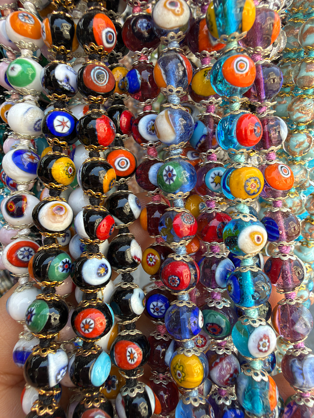 Vintage Florence Millefiori Glass Bead Bracelet 🇮🇹