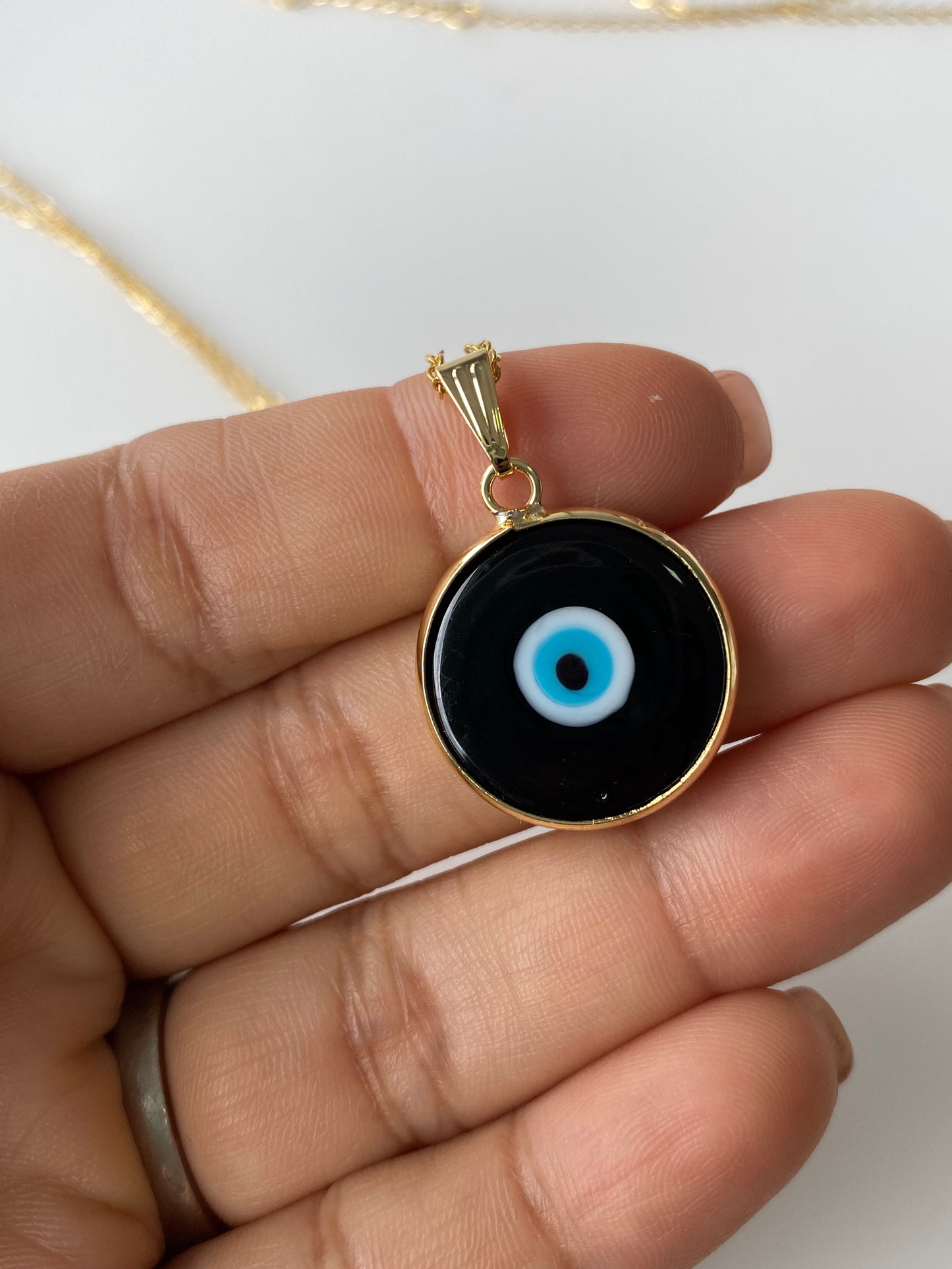 Original Evil Eye Glass Amulet Necklace & FREE Jewelry Box Set