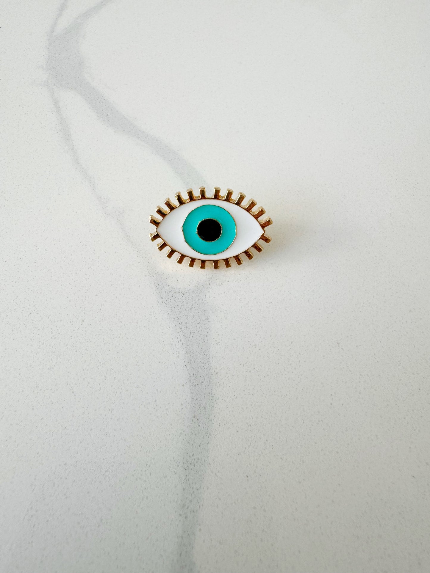 Evil Eye Modern Push Back Pin Brooch