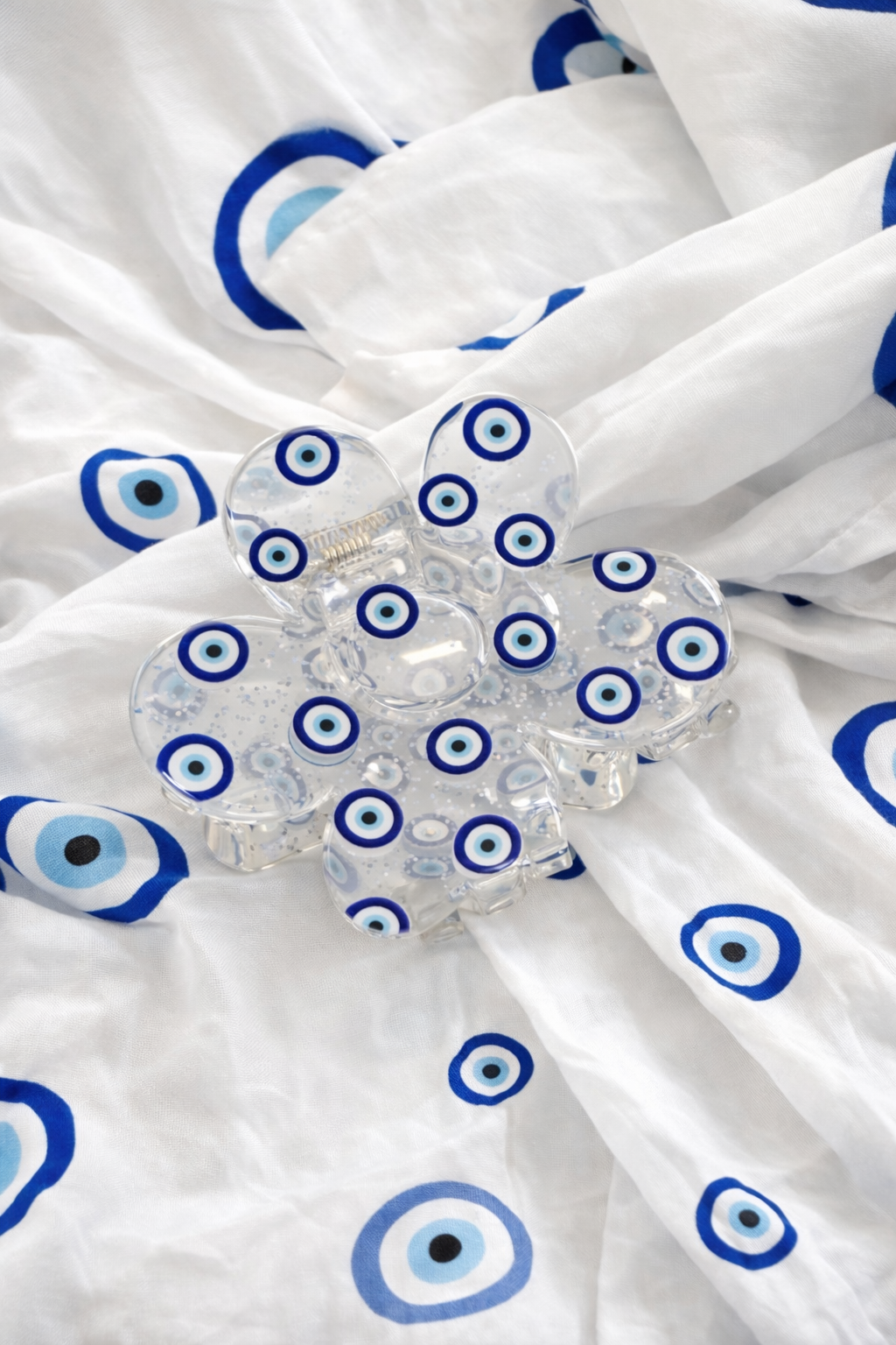 NEW! Evil Eye Floral Hair Claw Clip