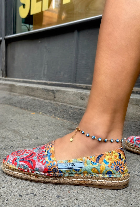Ocean Blue Evil Eye Anklet